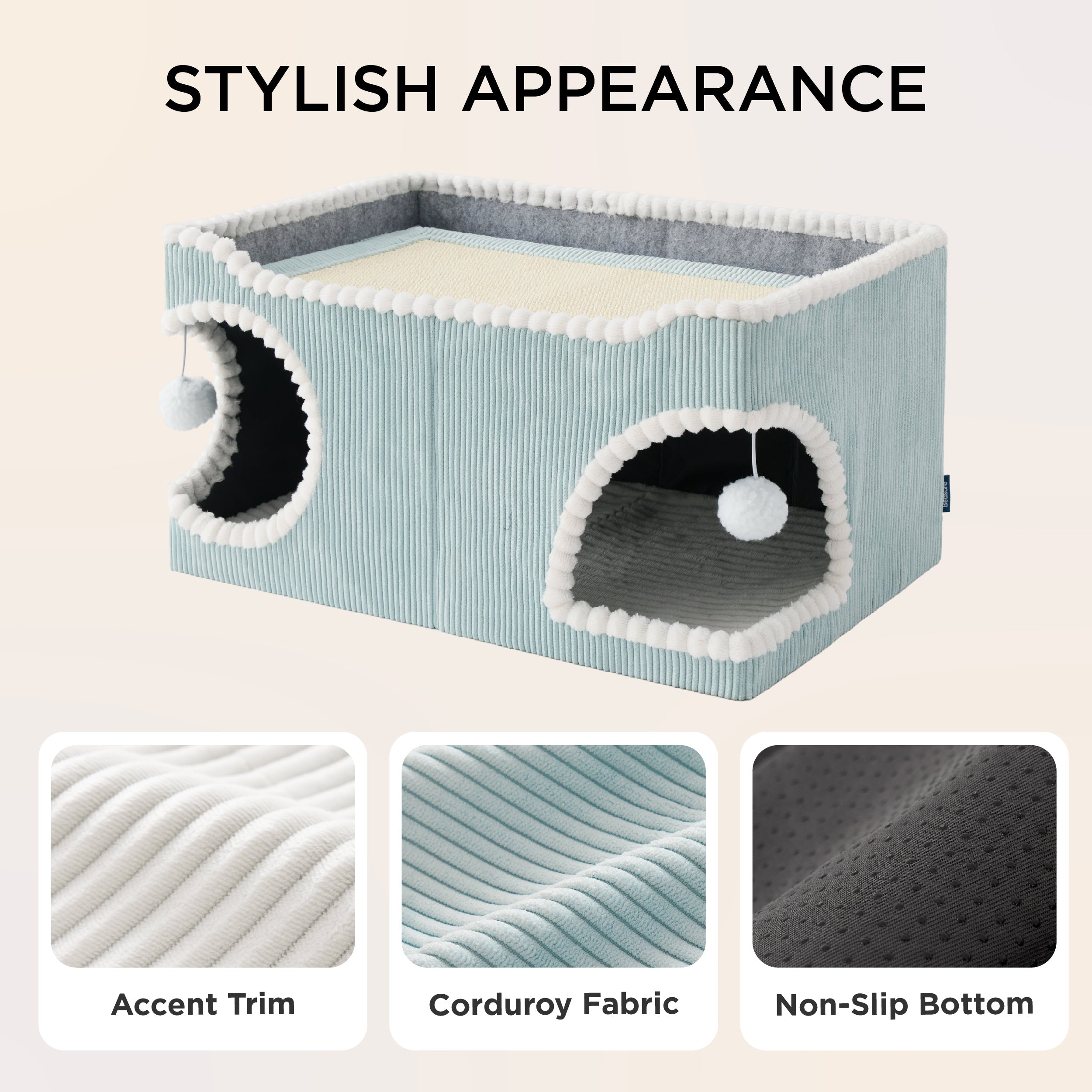 2-in-1 Corduroy Cat Scratcher House
