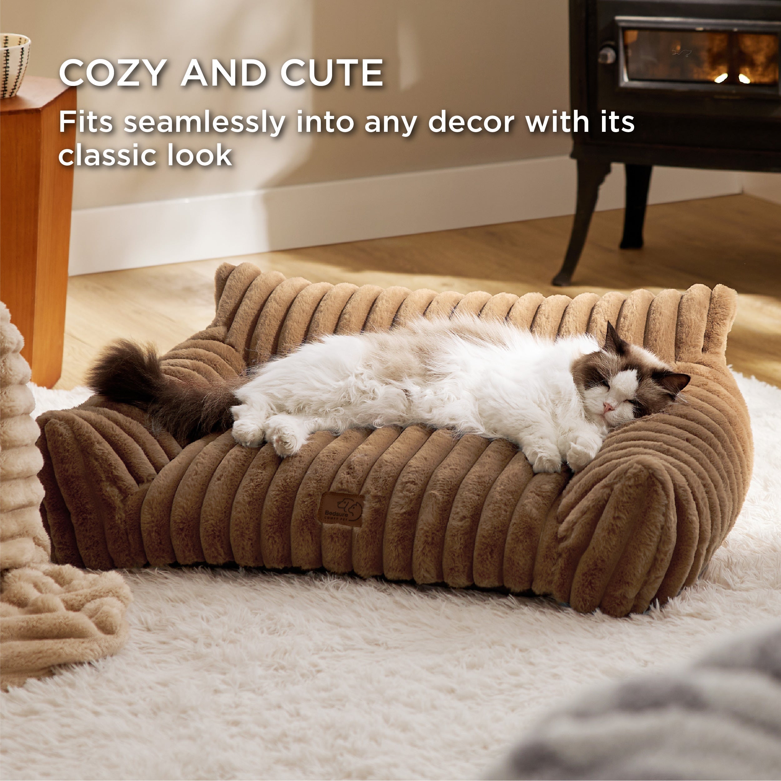 Corduroy Fleece Cat Couch