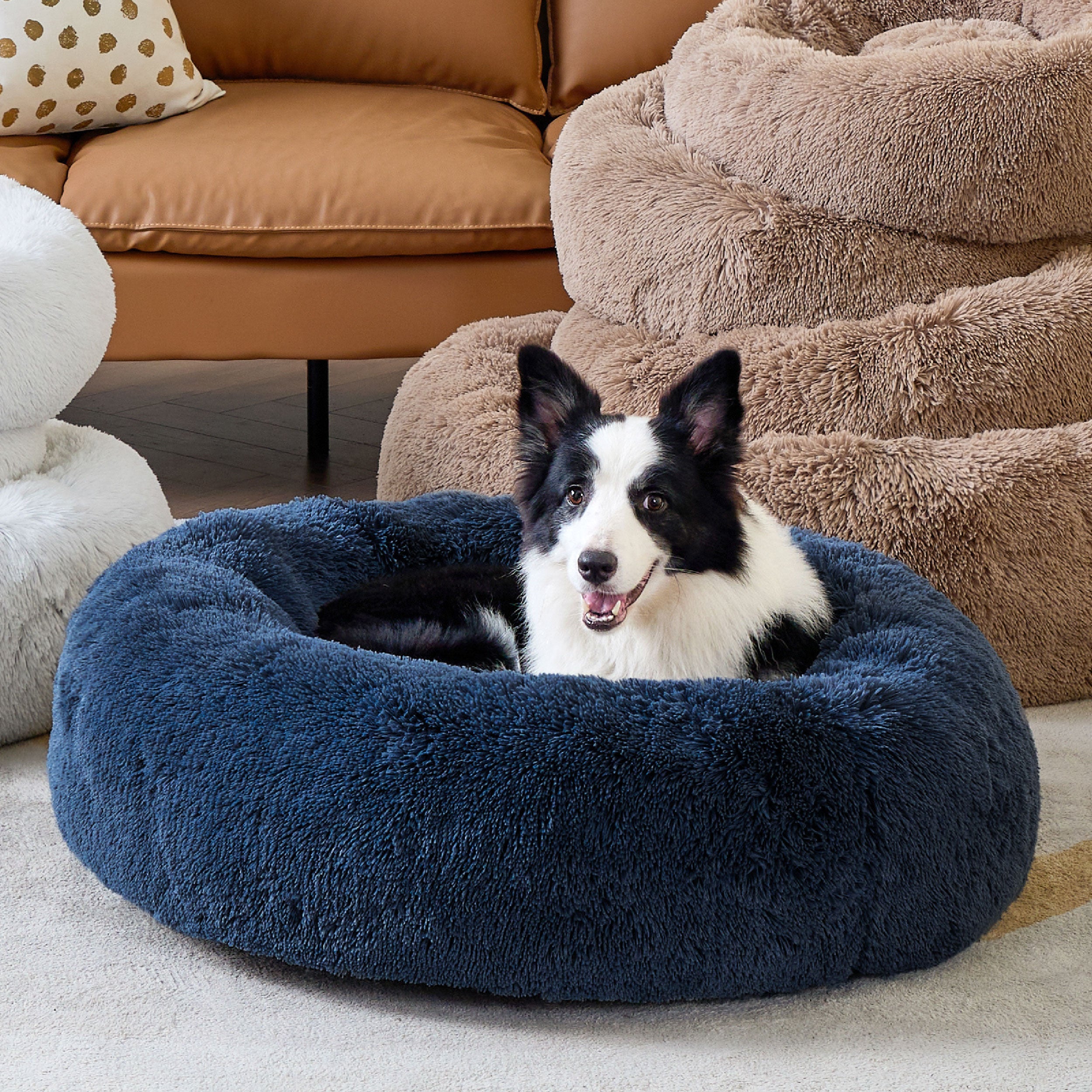 Calming Donut Bed for Dogs and Cats
