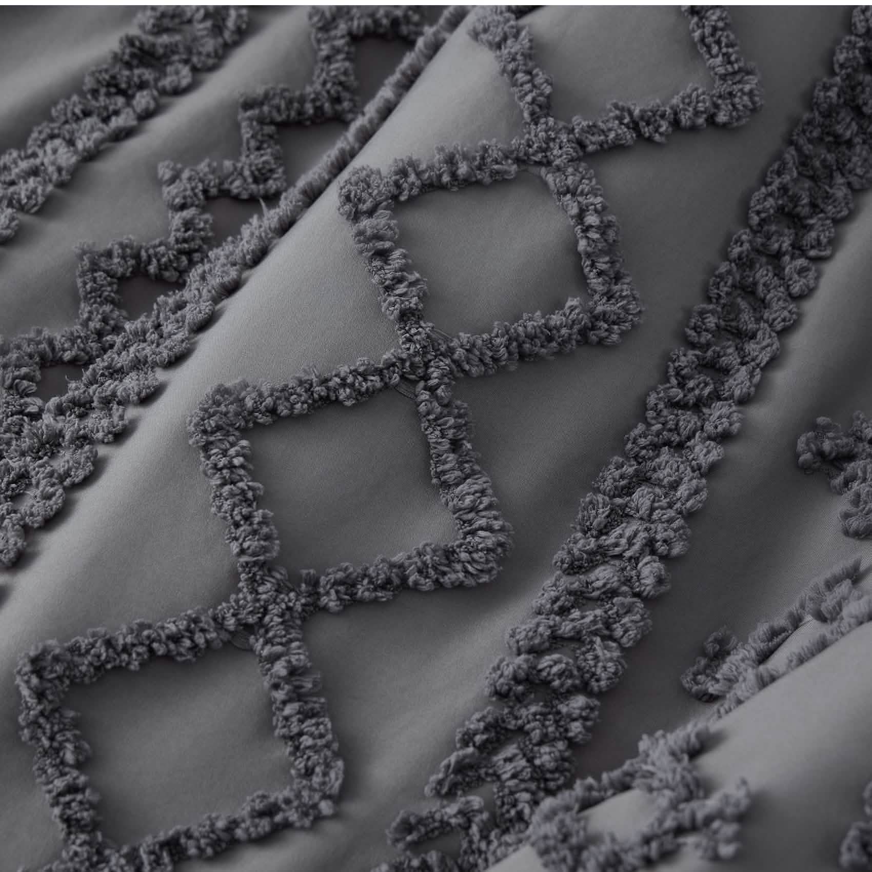 Boho Tufted Embroidery Duvet Cover Set