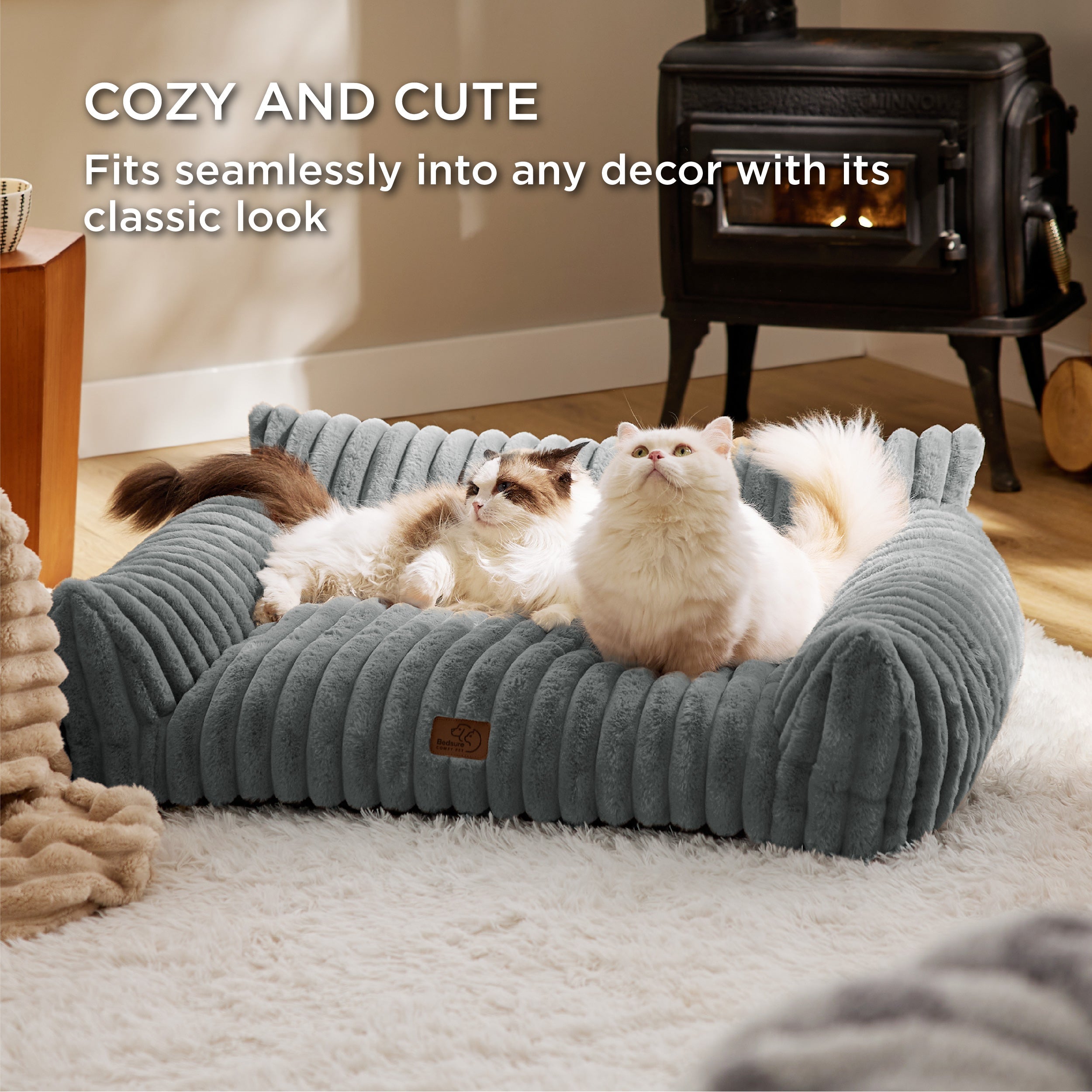 Corduroy Fleece Cat Couch