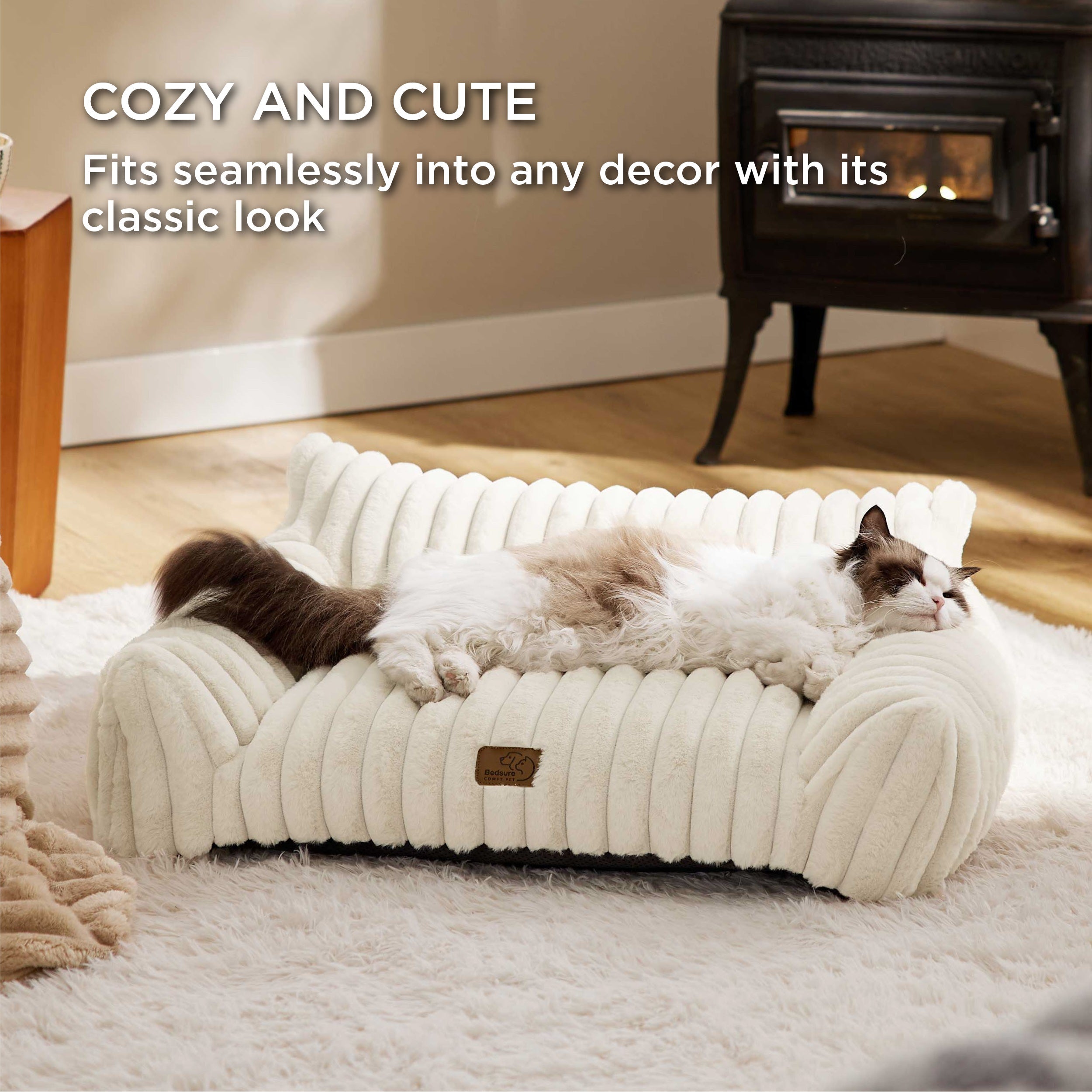 Corduroy Fleece Cat Couch