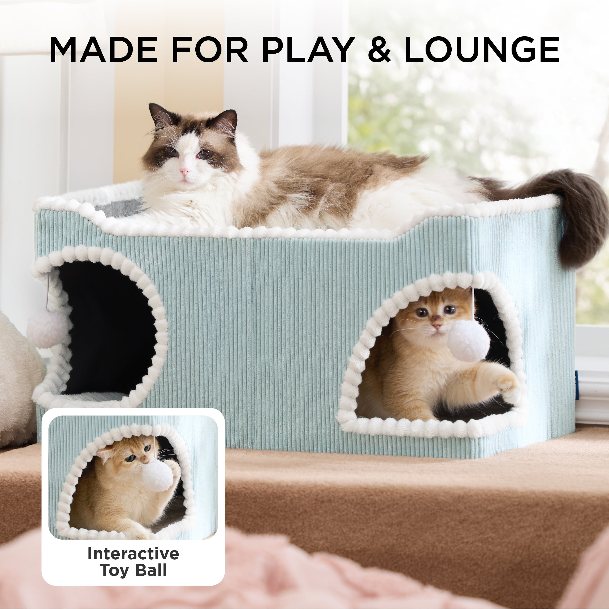 2-in-1 Corduroy Cat Scratcher House