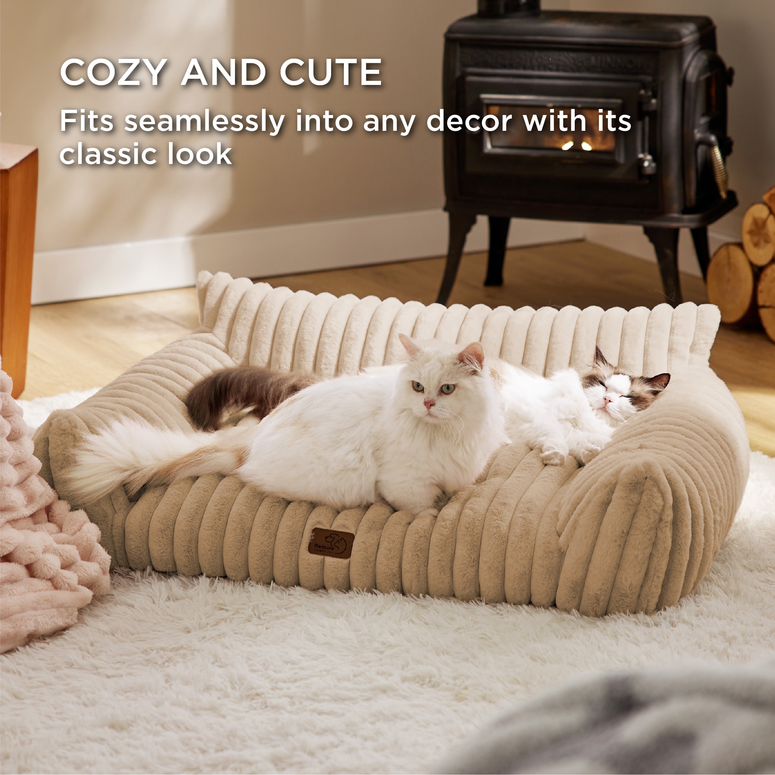Corduroy Fleece Cat Couch
