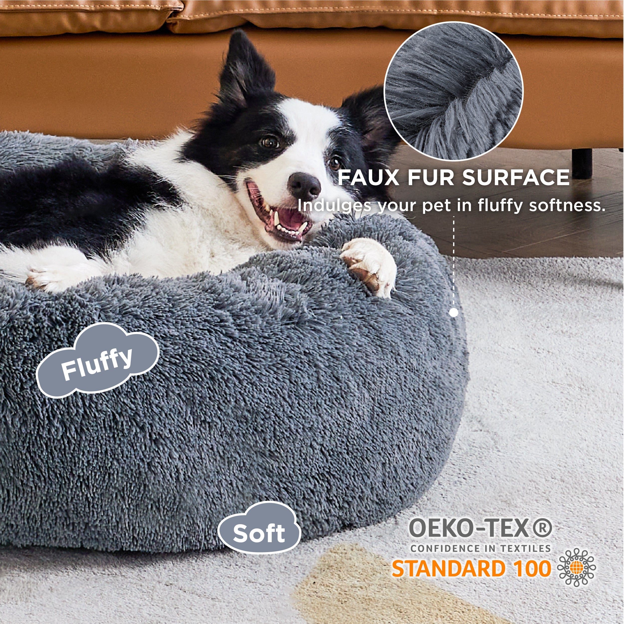 Calming Donut Bed for Dogs and Cats