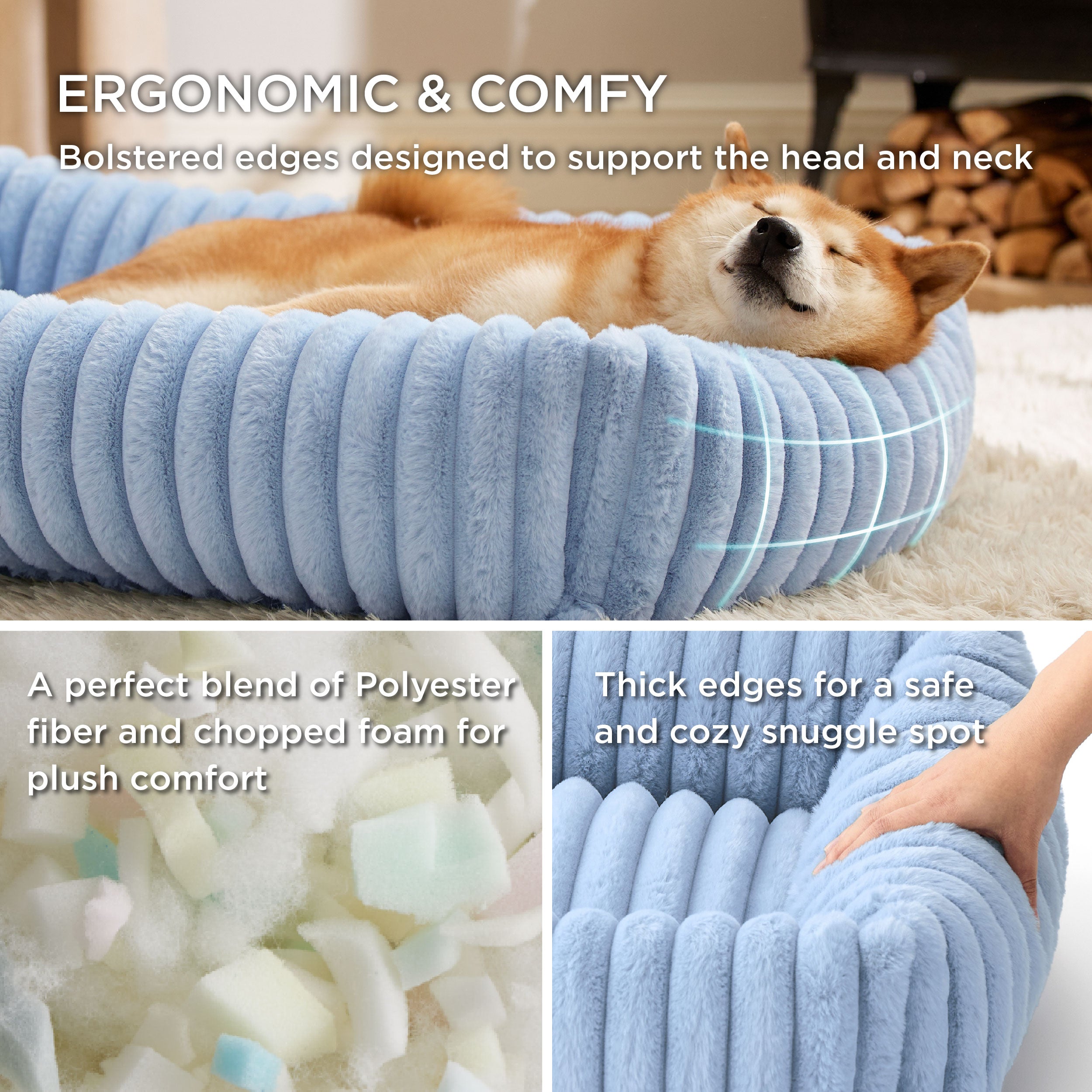 Corduroy Fleece Pet Bed