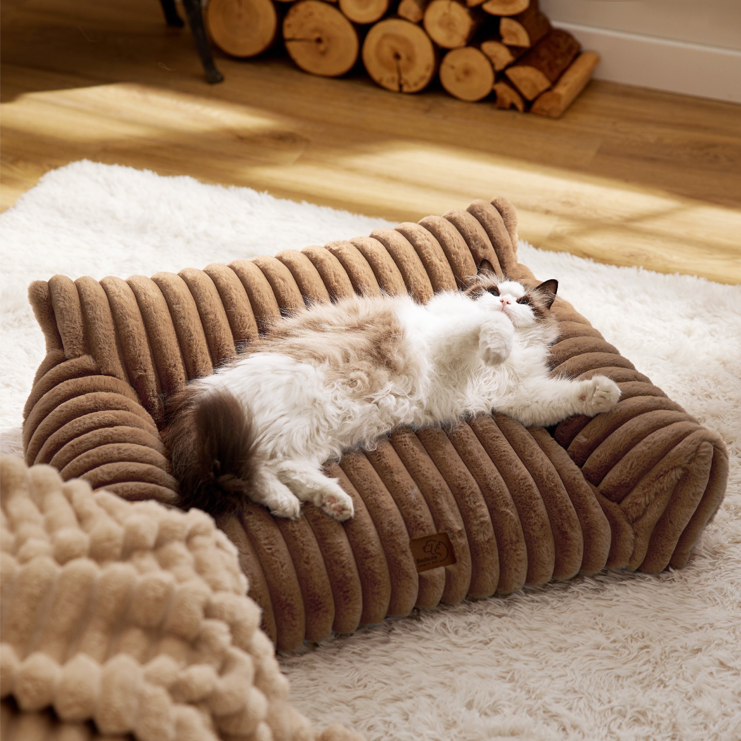 Corduroy Fleece Cat Couch