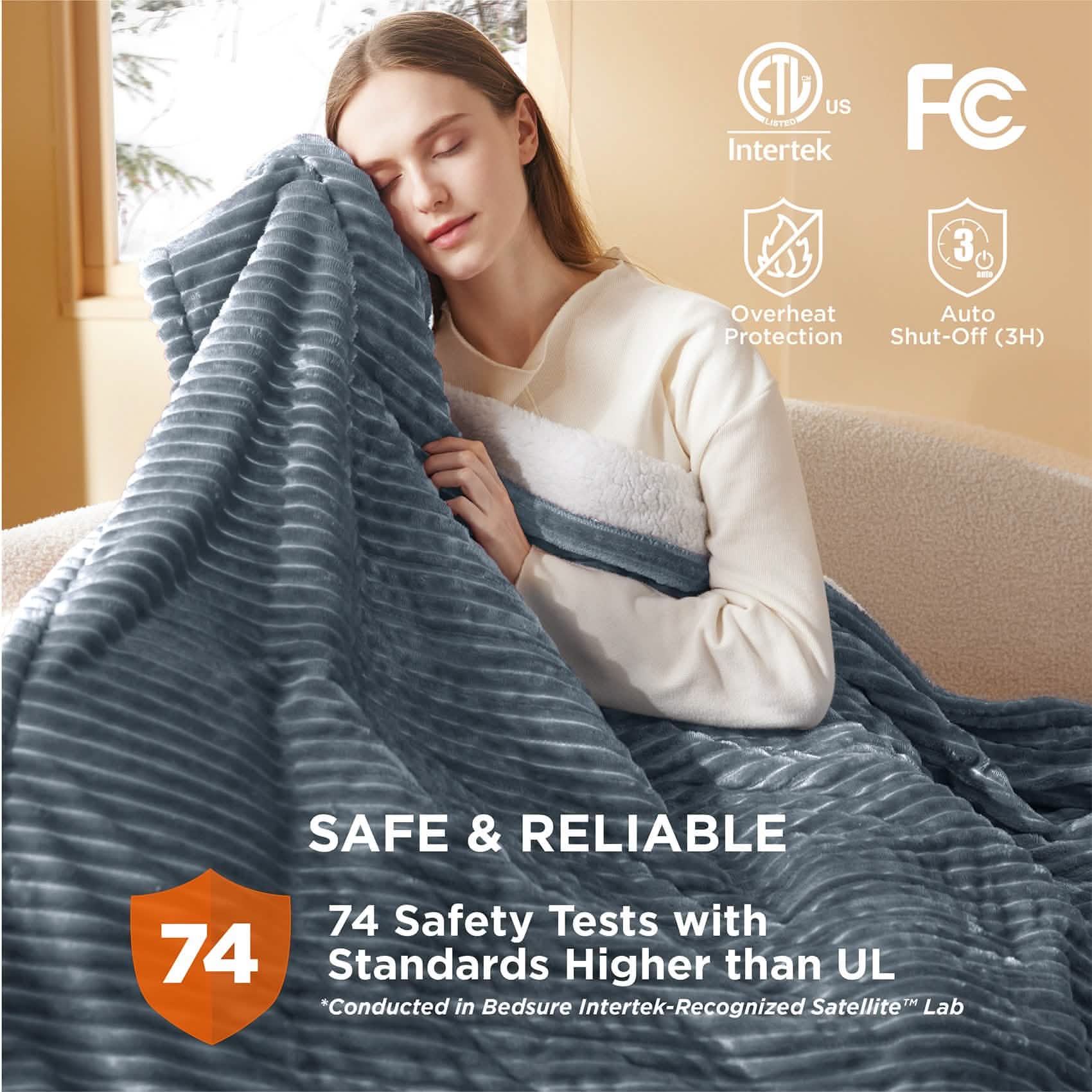 GentleSoft® Ribbed Heated Blanket