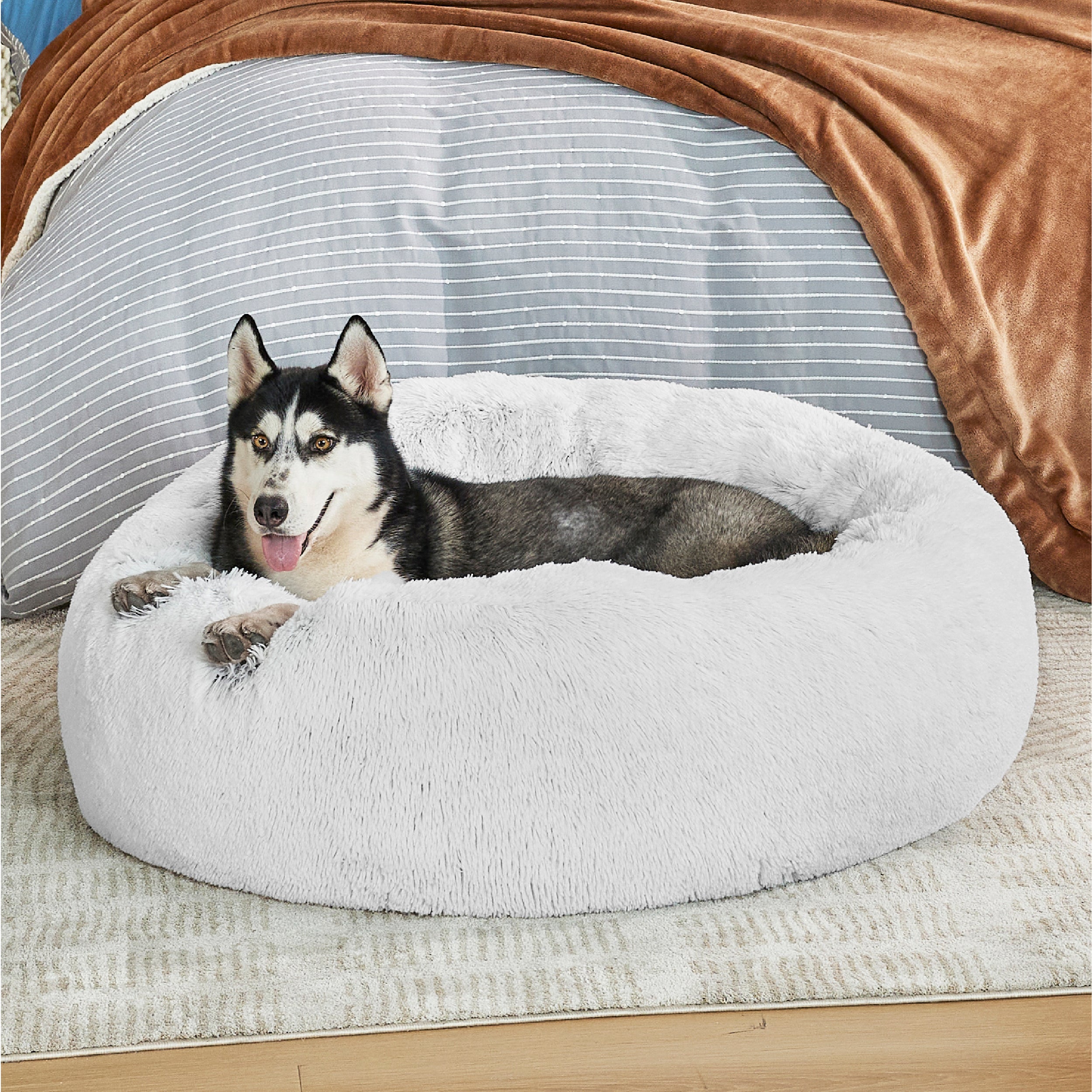 Calming Donut Bed for Dogs and Cats