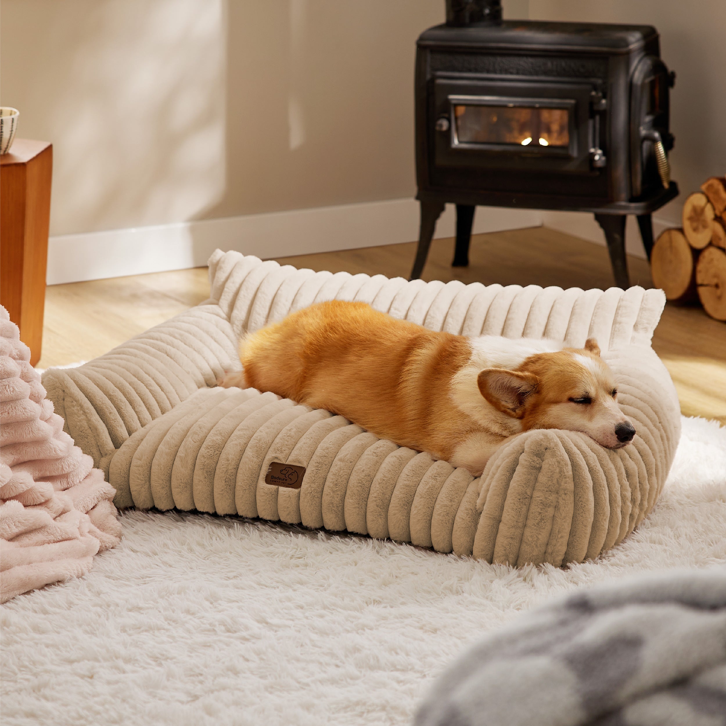 Corduroy Fleece Cat Couch