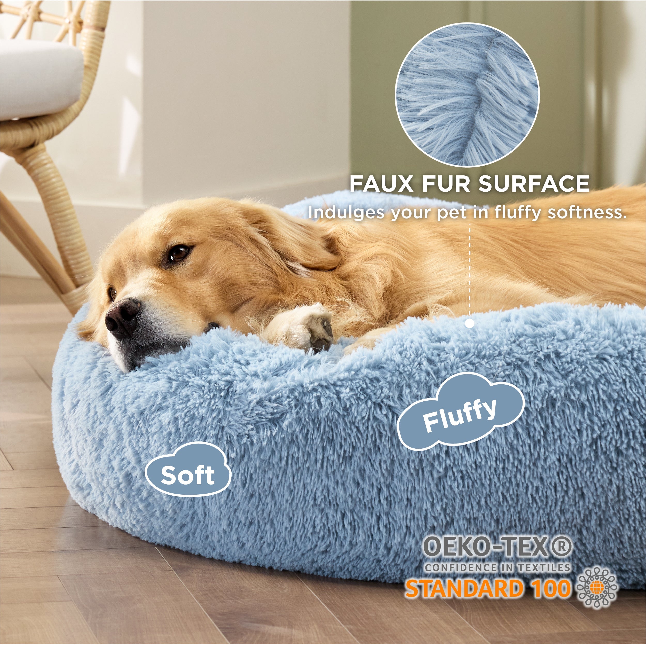 Calming Donut Bed for Dogs and Cats