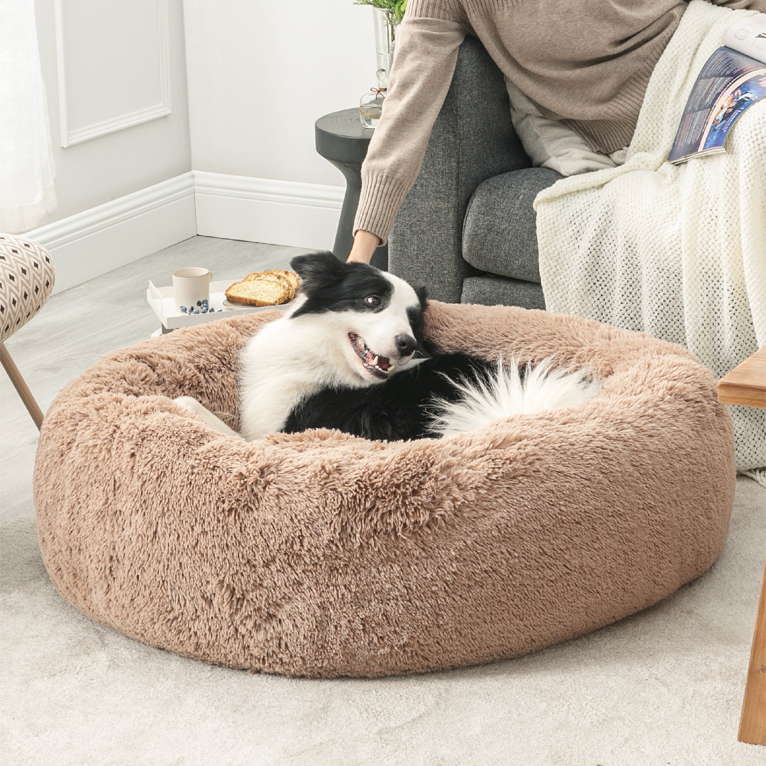 Calming Donut Bed for Dogs and Cats