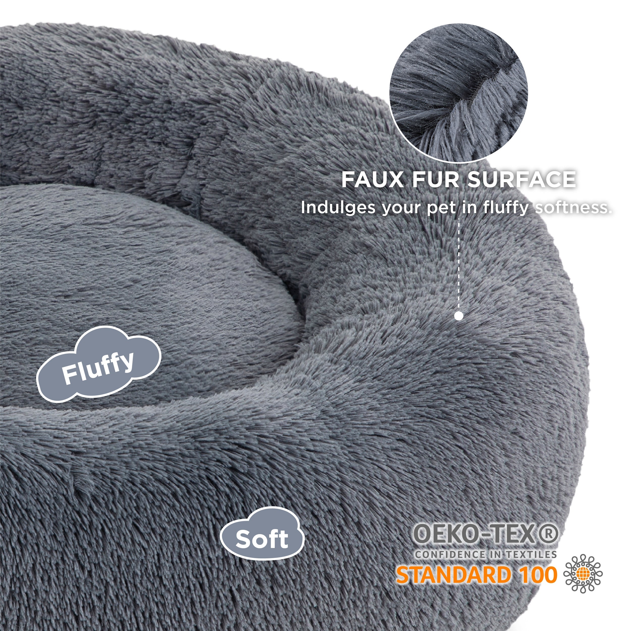 Calming Donut Bed for Dogs and Cats