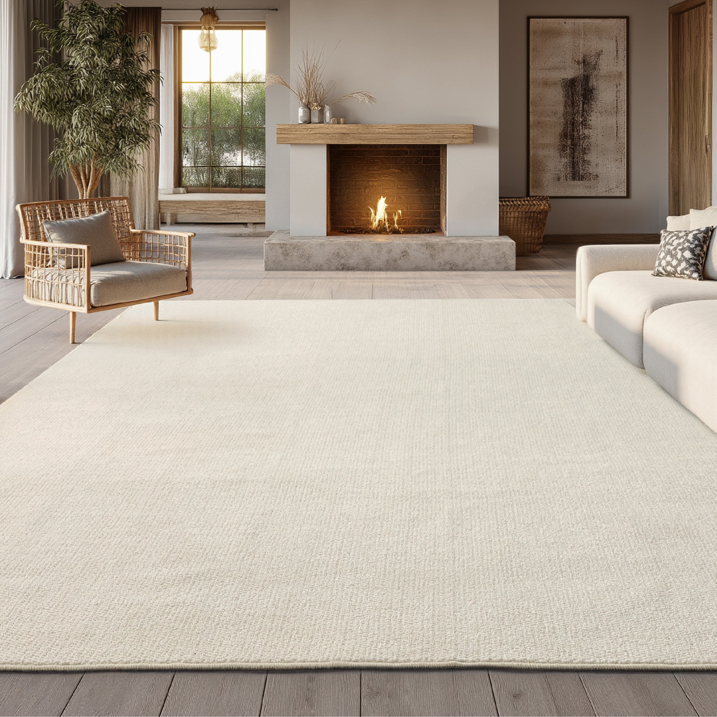 Faux Wool Area Rug