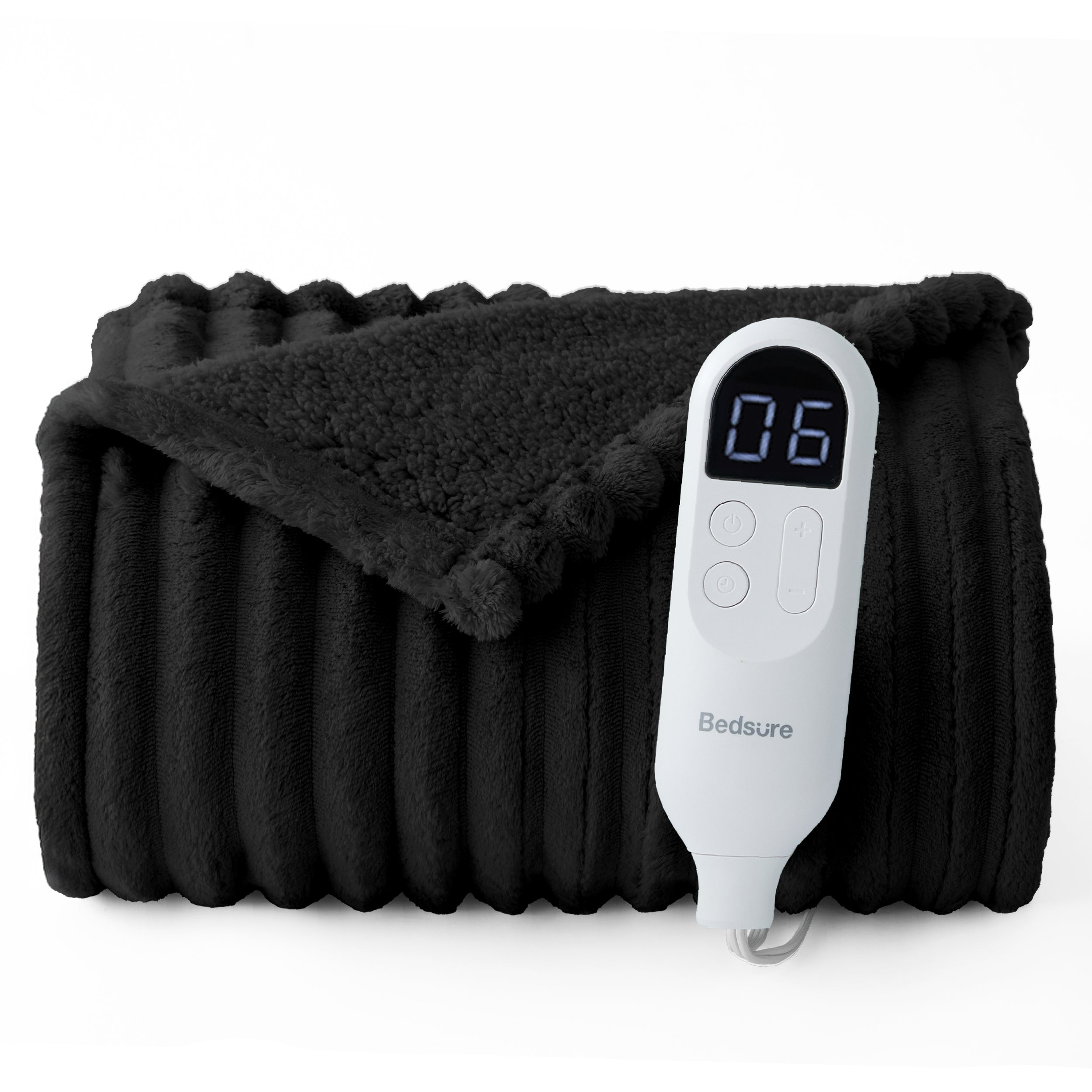 Striped Flannel Heated Blanket