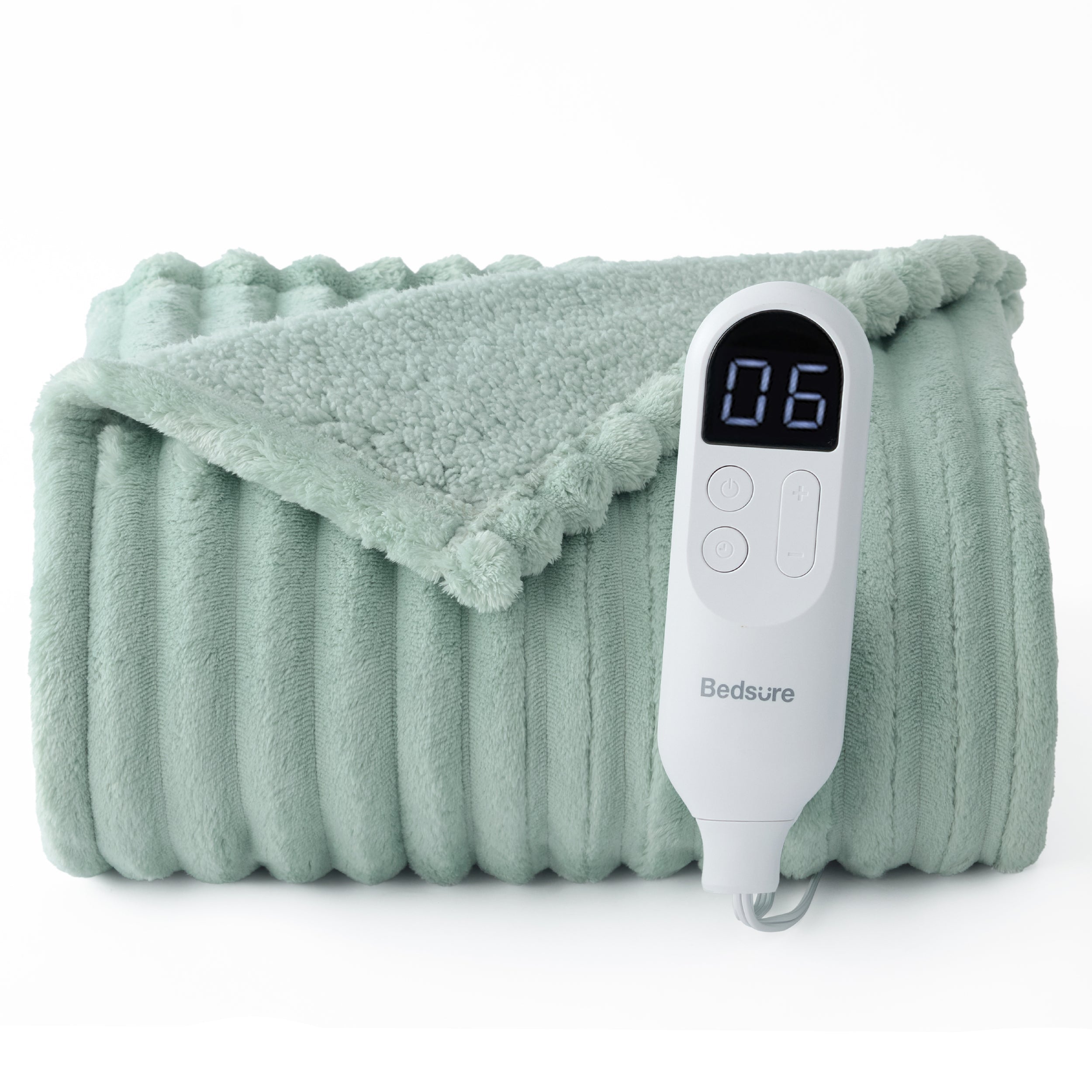 Striped Flannel Heated Blanket