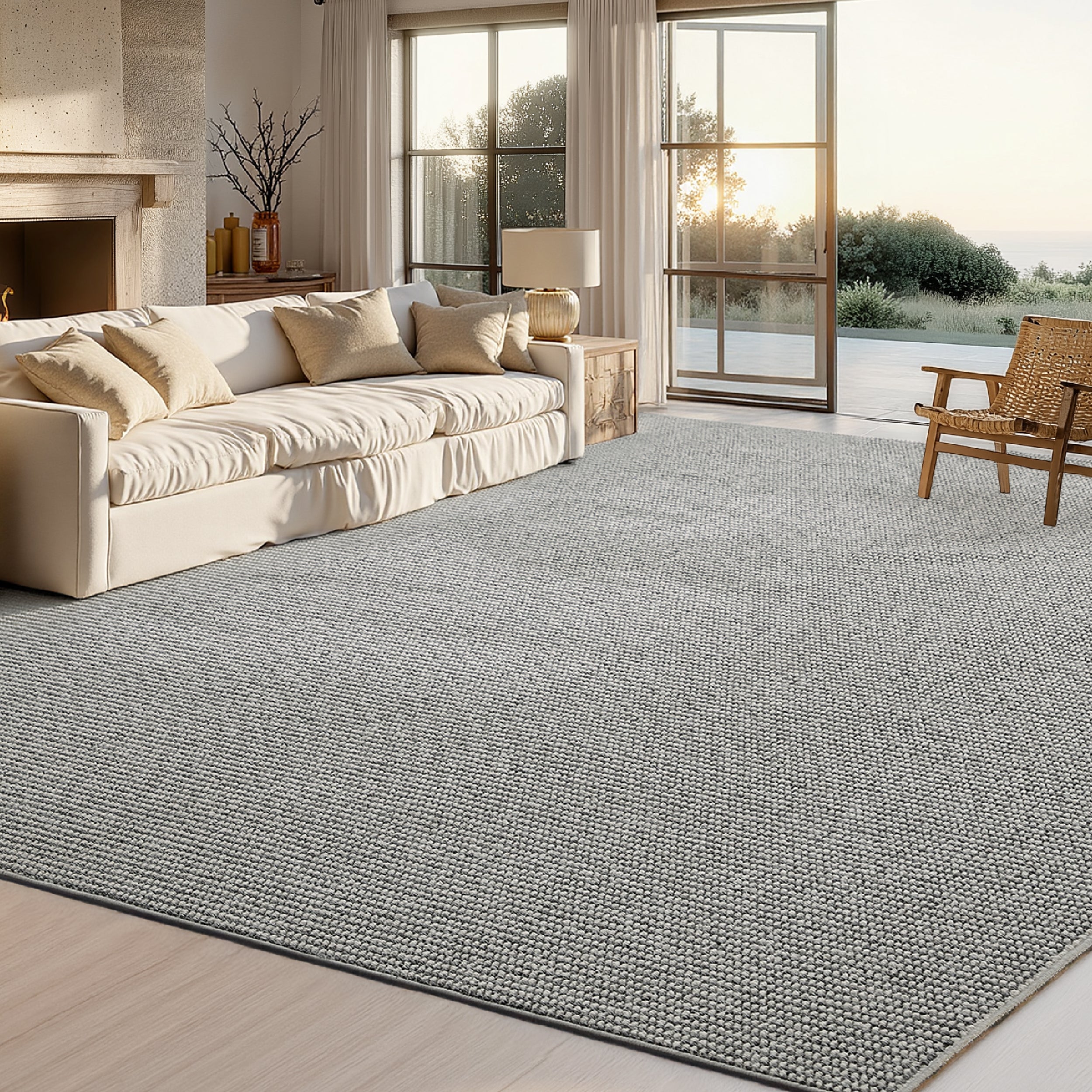 Faux Wool Area Rug
