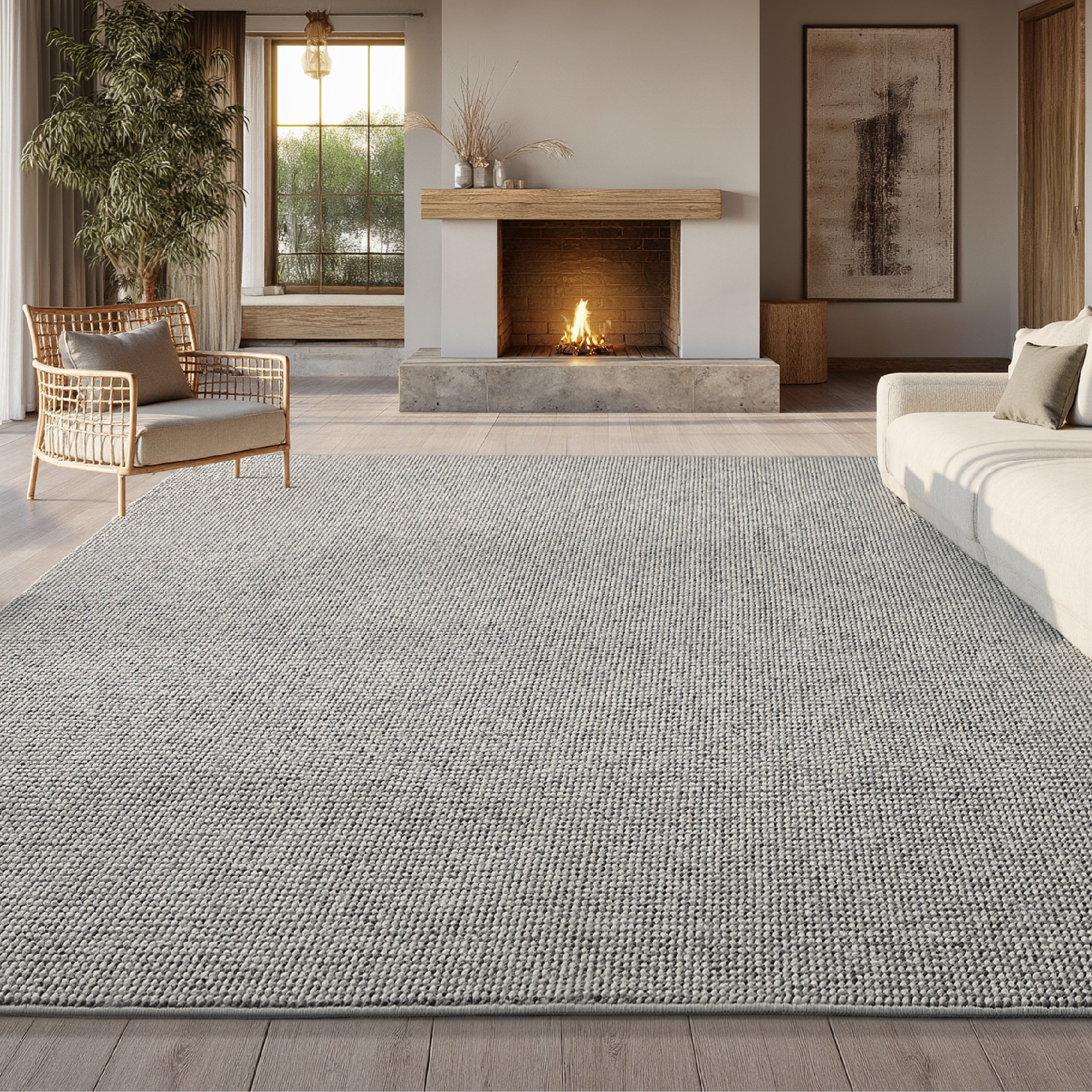 Faux Wool Area Rug