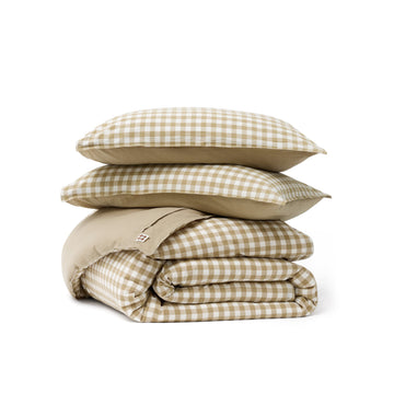 GentleSoft® Gingham Washed Cotton Duvet Cover Set