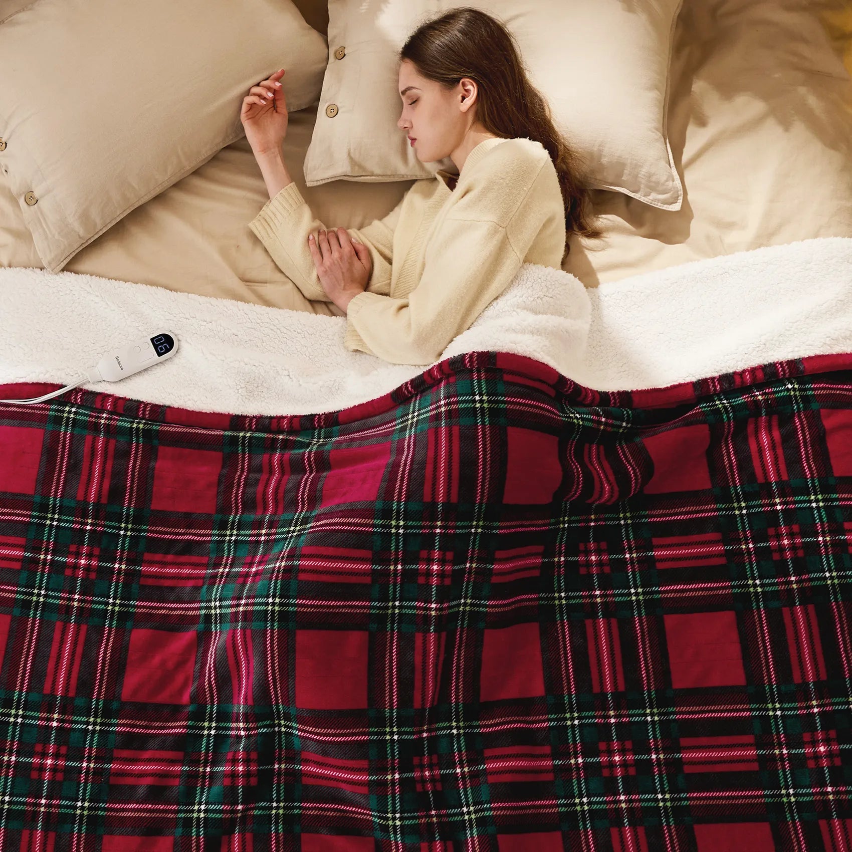 Plaid Flannel Heated Blanket