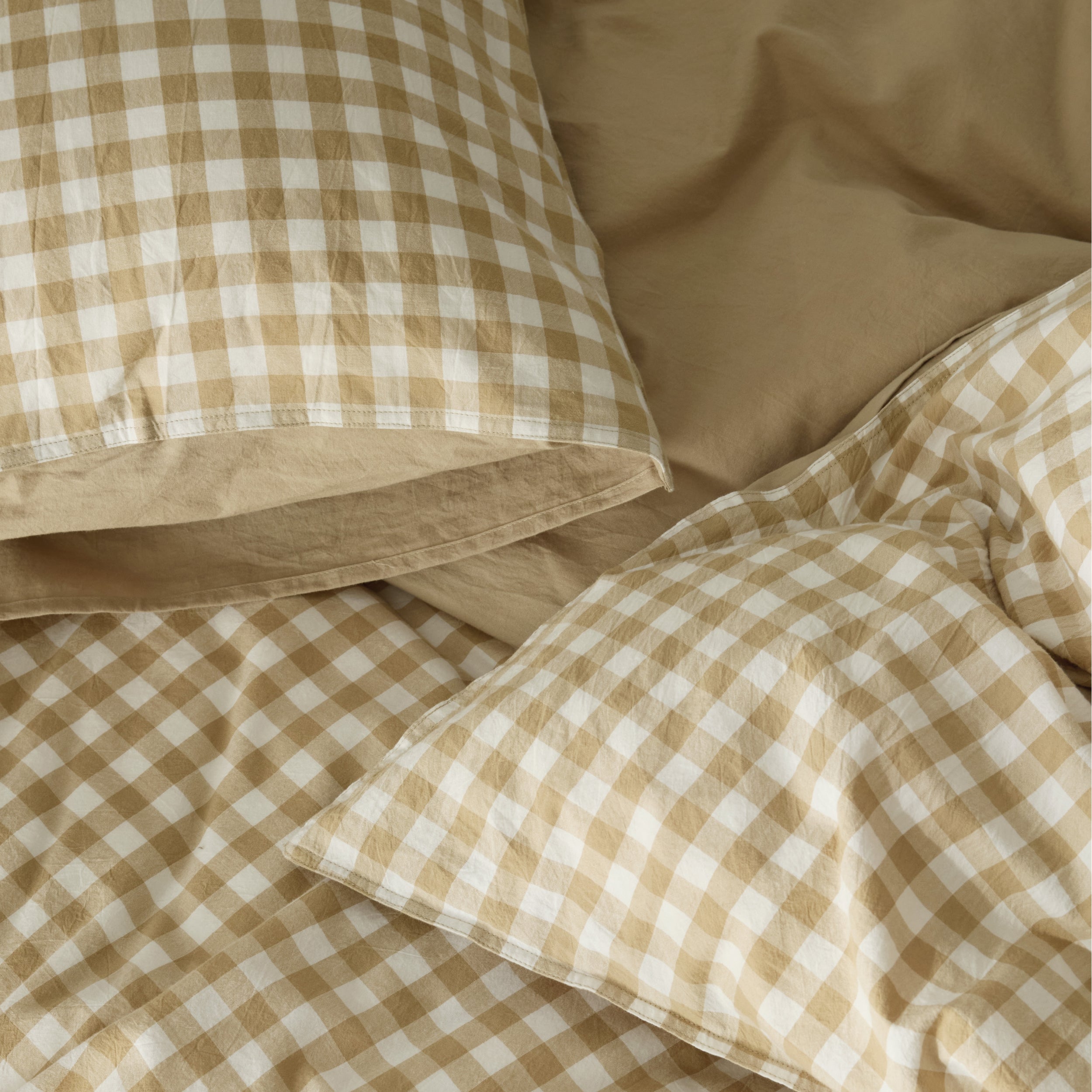 GentleSoft® Gingham Washed Cotton Duvet Cover Set