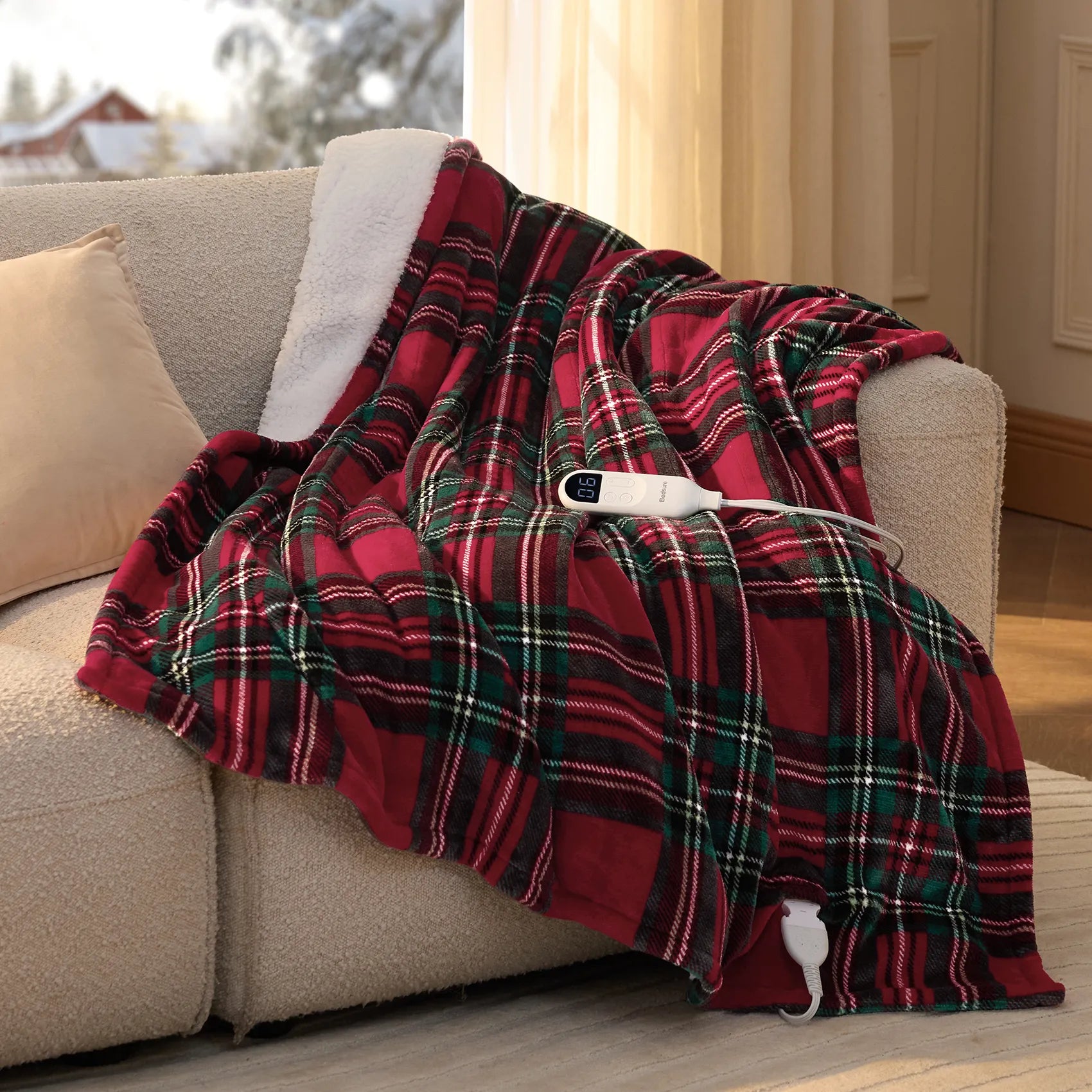 Plaid Flannel Heated Blanket