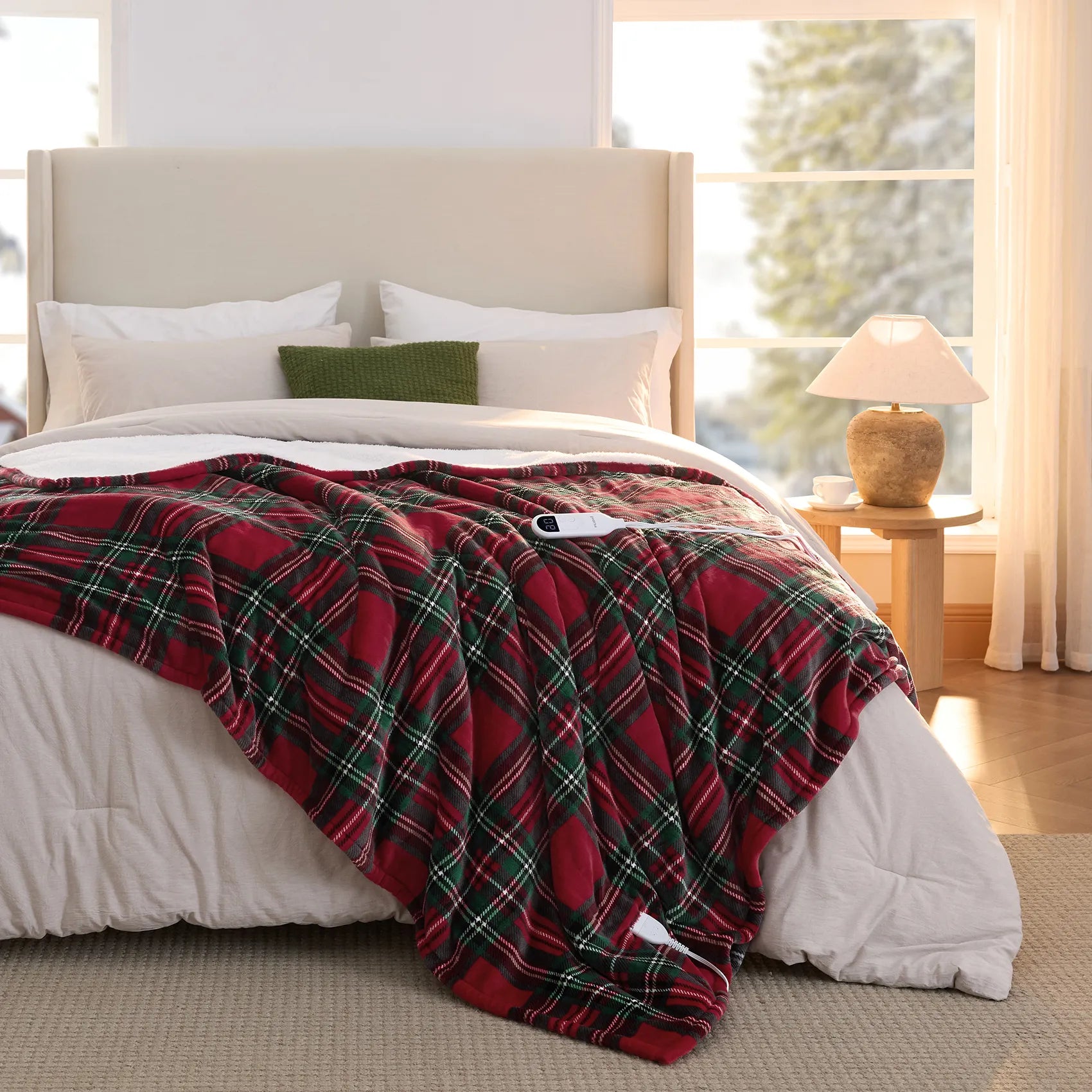 Plaid Flannel Heated Blanket
