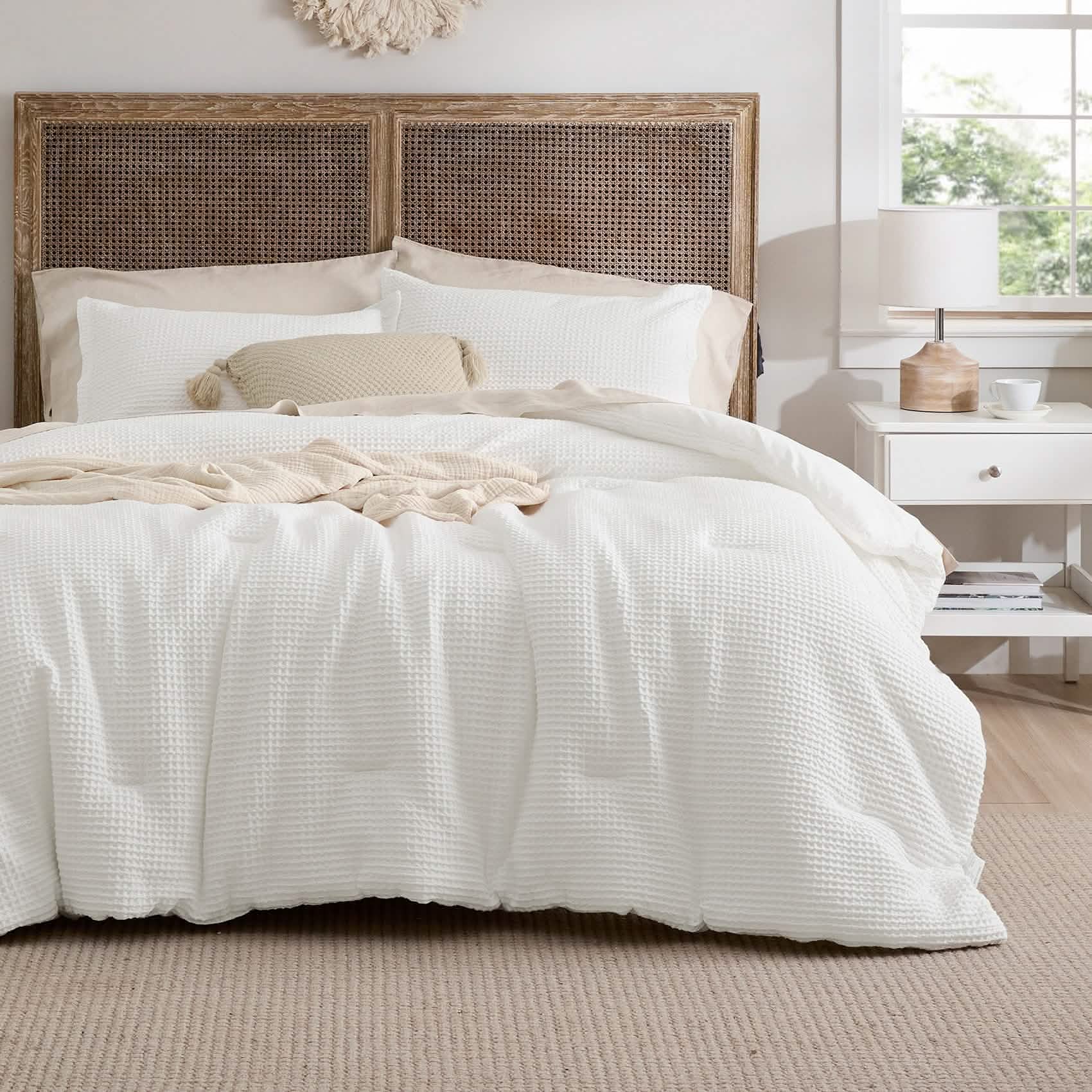 Cotton Waffle Weave Comforter Set