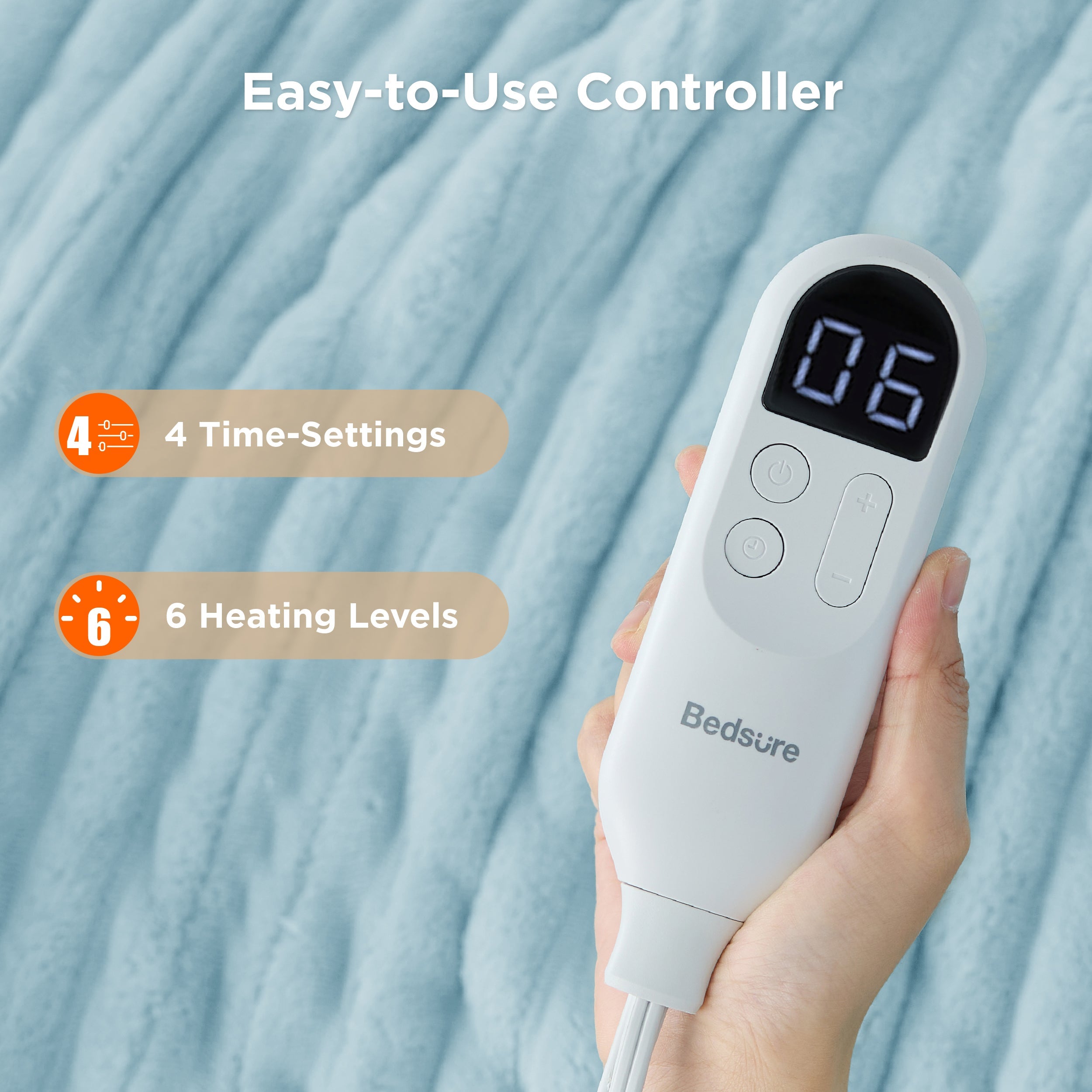 Striped Flannel Heated Blanket