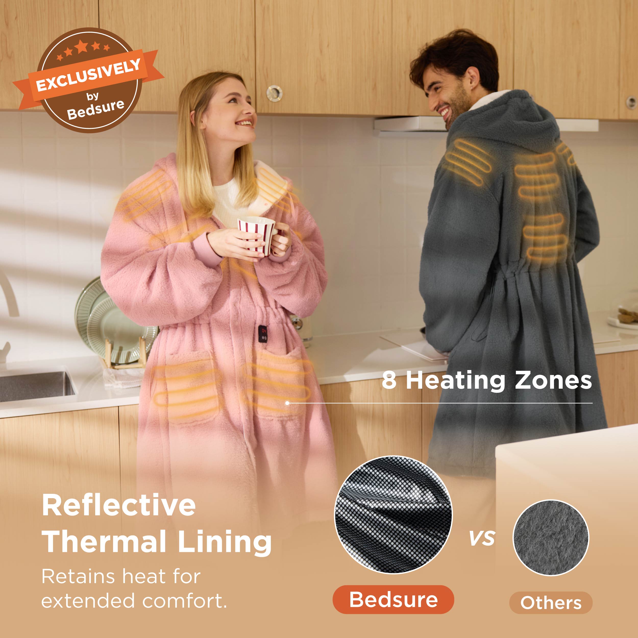 Heated Faux Cashmere Blanket Hoodie