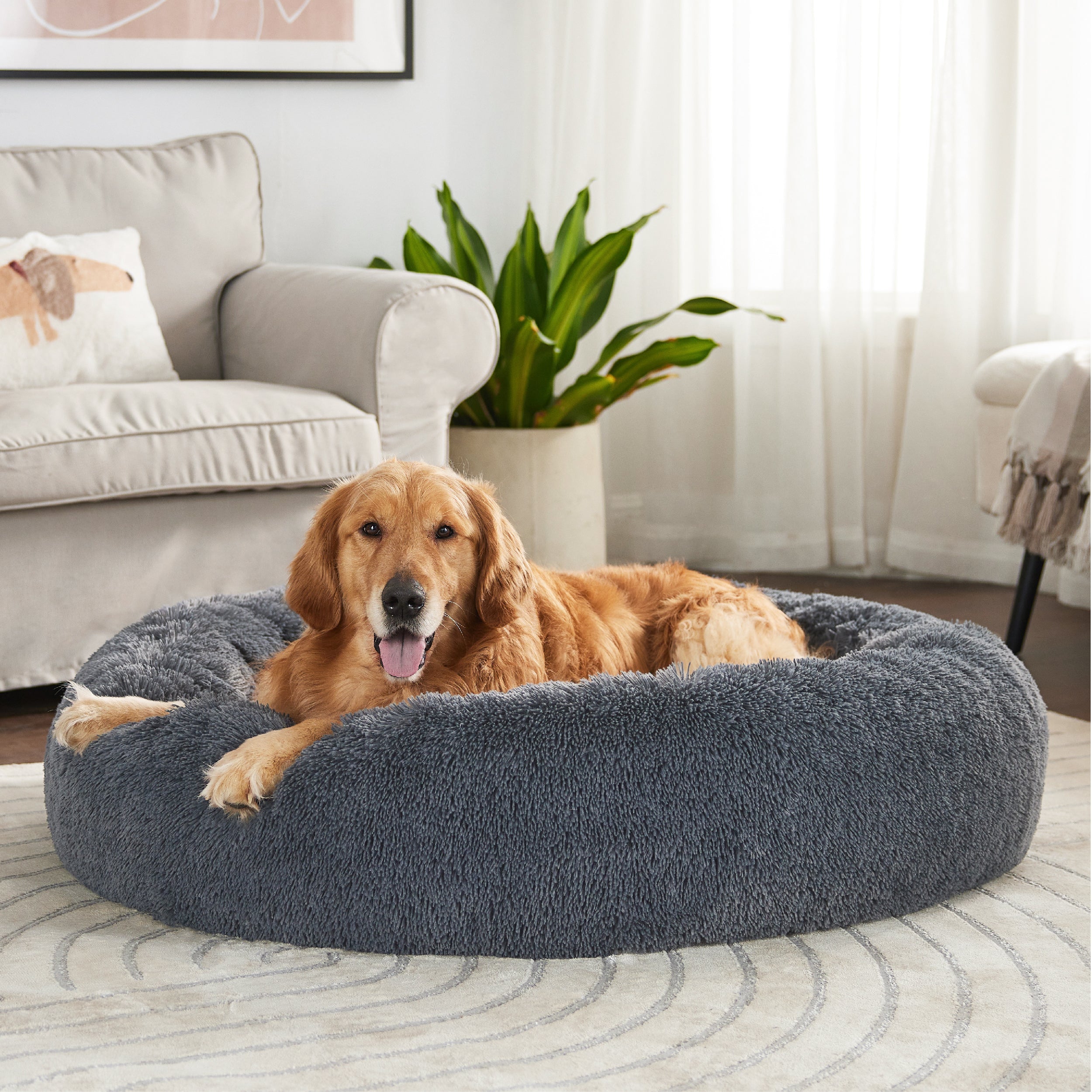 Calming Donut Bed for Dogs and Cats