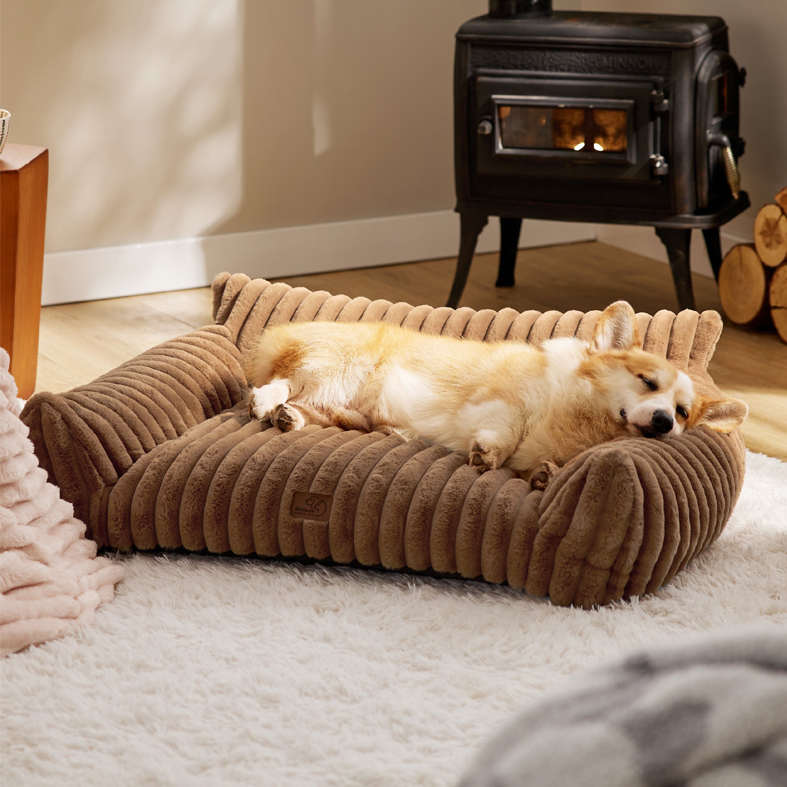 Corduroy Fleece Cat Couch