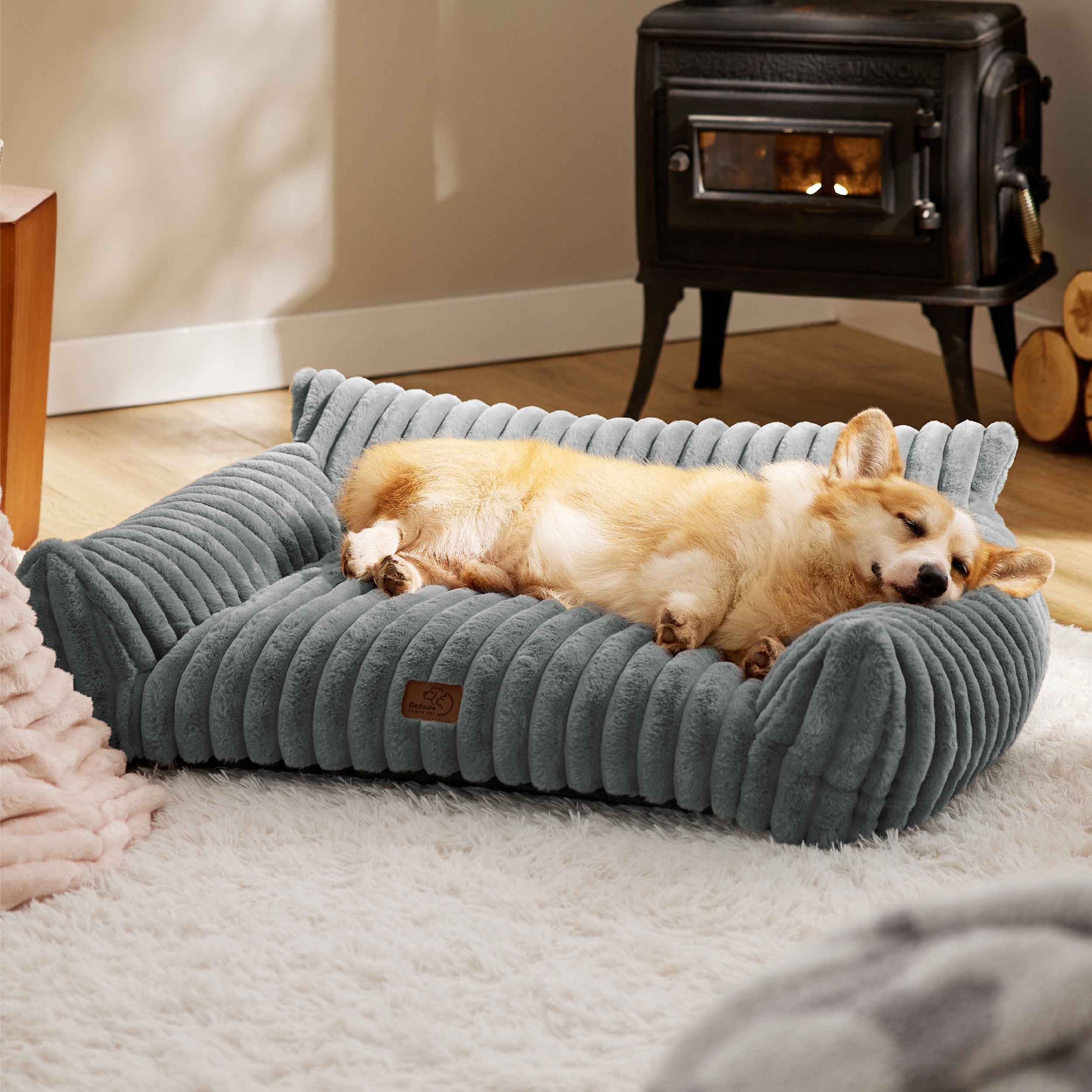 Corduroy Fleece Cat Couch