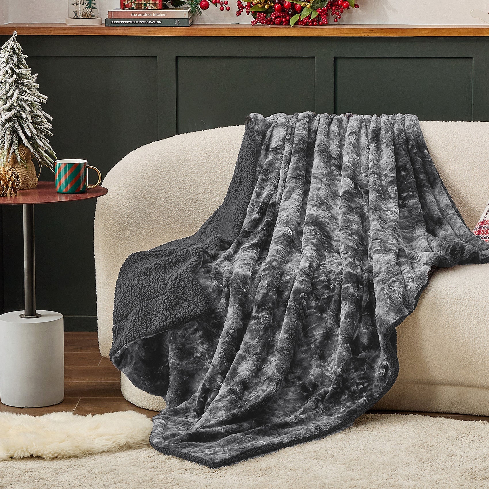 Faux Fur Sherpa Fleece Blanket