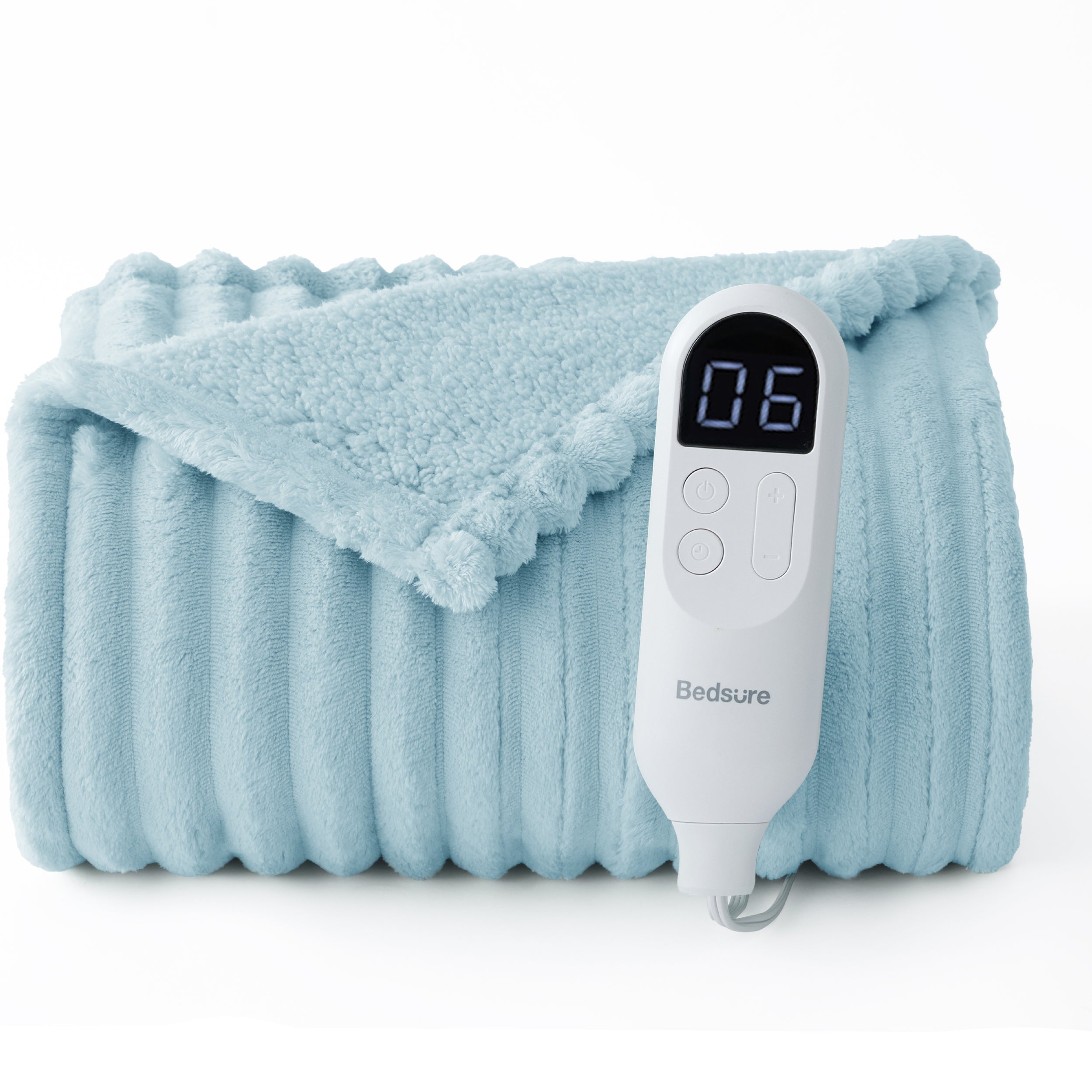 Striped Flannel Heated Blanket