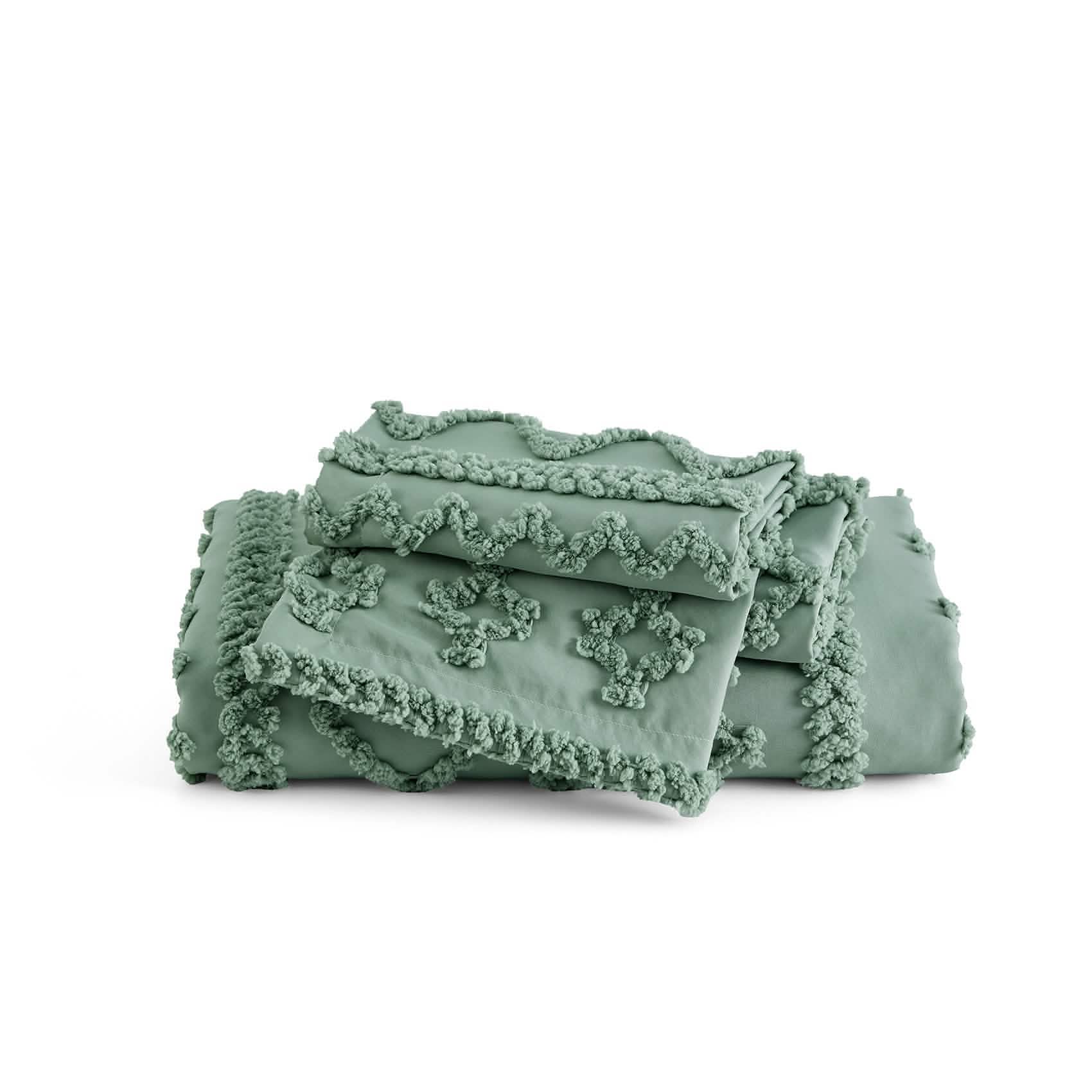 Boho Tufted Embroidery Duvet Cover Set