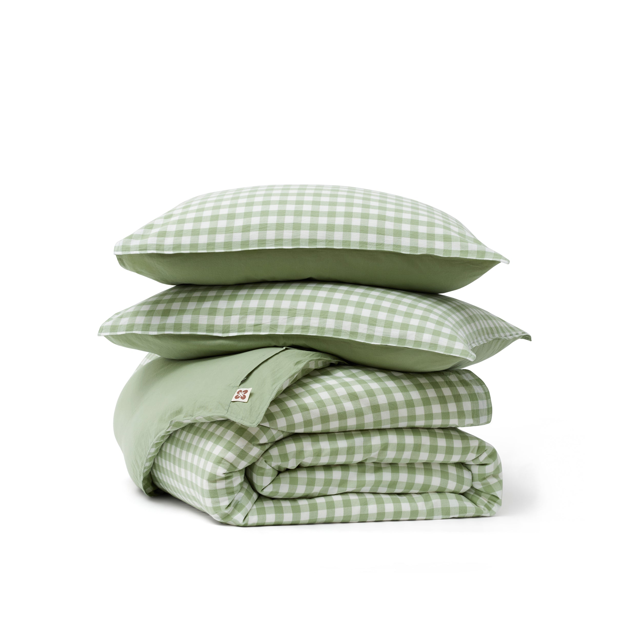 GentleSoft® Gingham Washed Cotton Duvet Cover Set