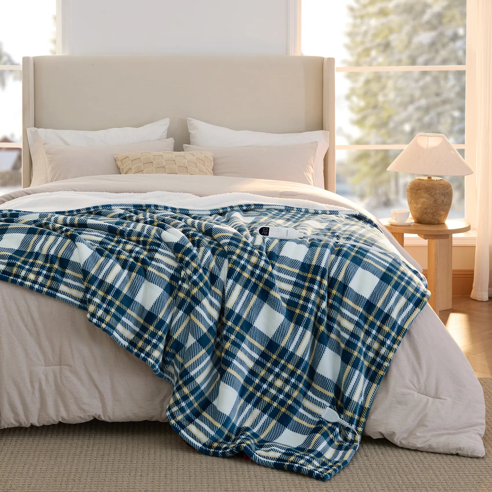 Plaid Flannel Heated Blanket