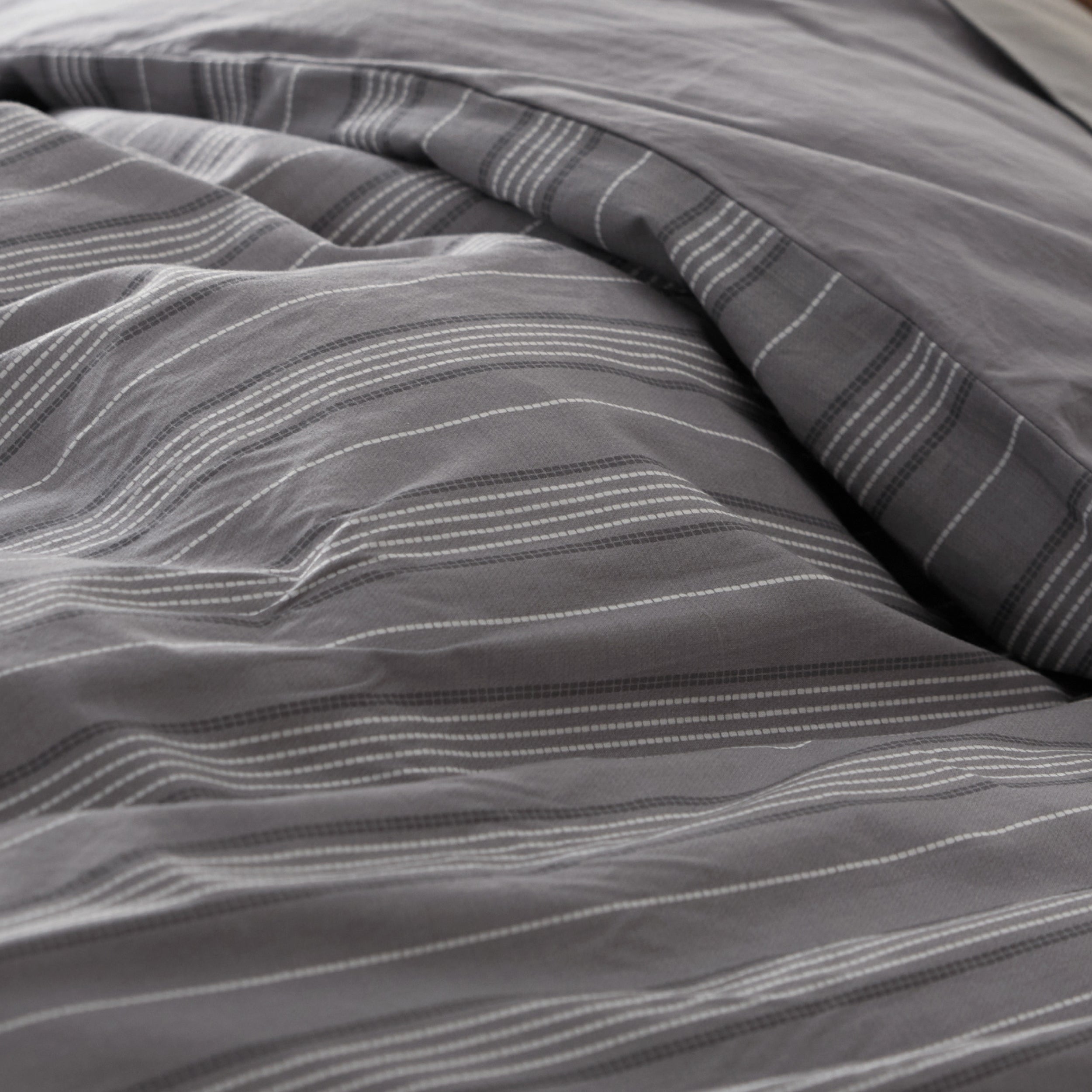 GentleSoft® Striped Washed Cotton Duvet Cover Set