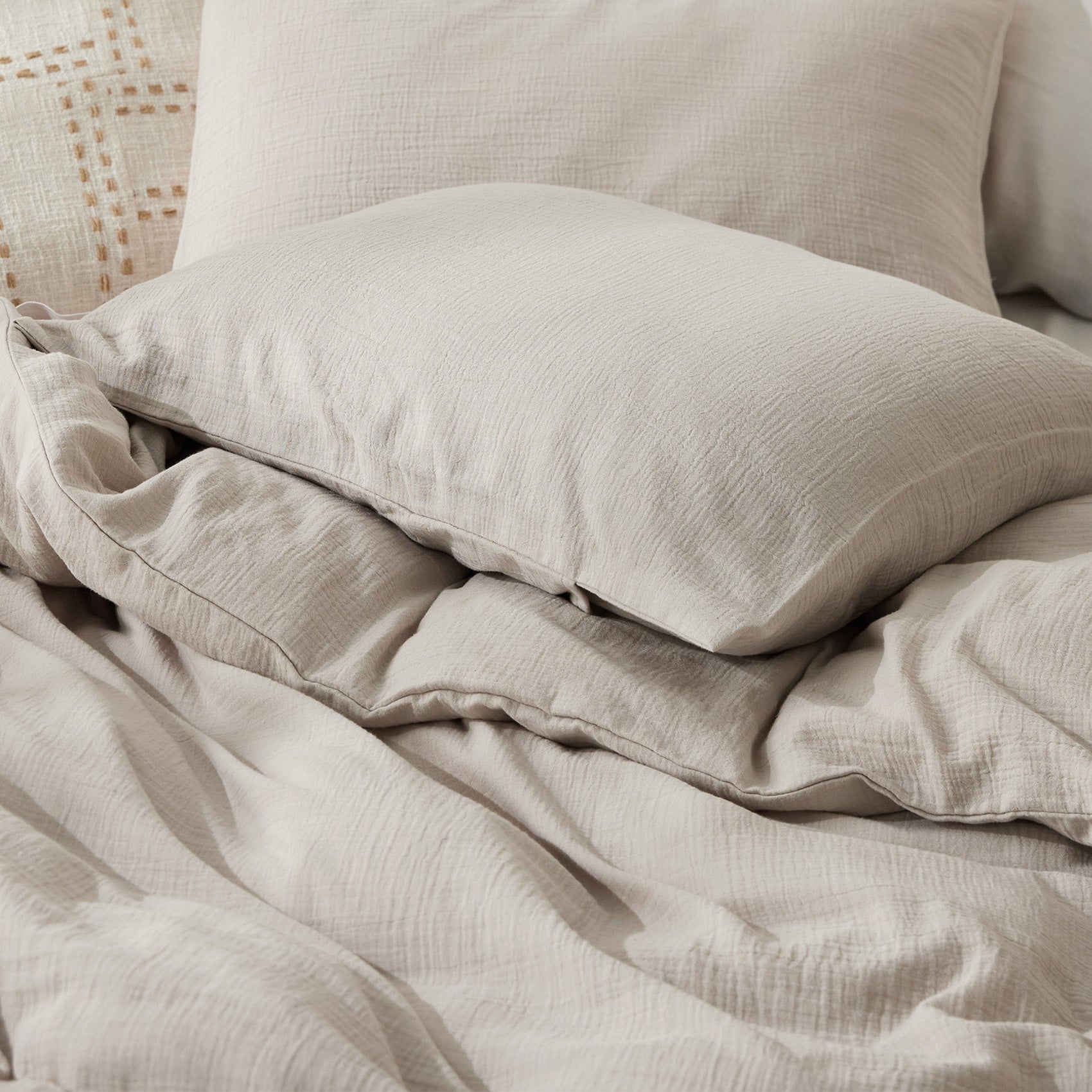 Rayon From Bamboo Cotton Muslin Duvet Cover Set