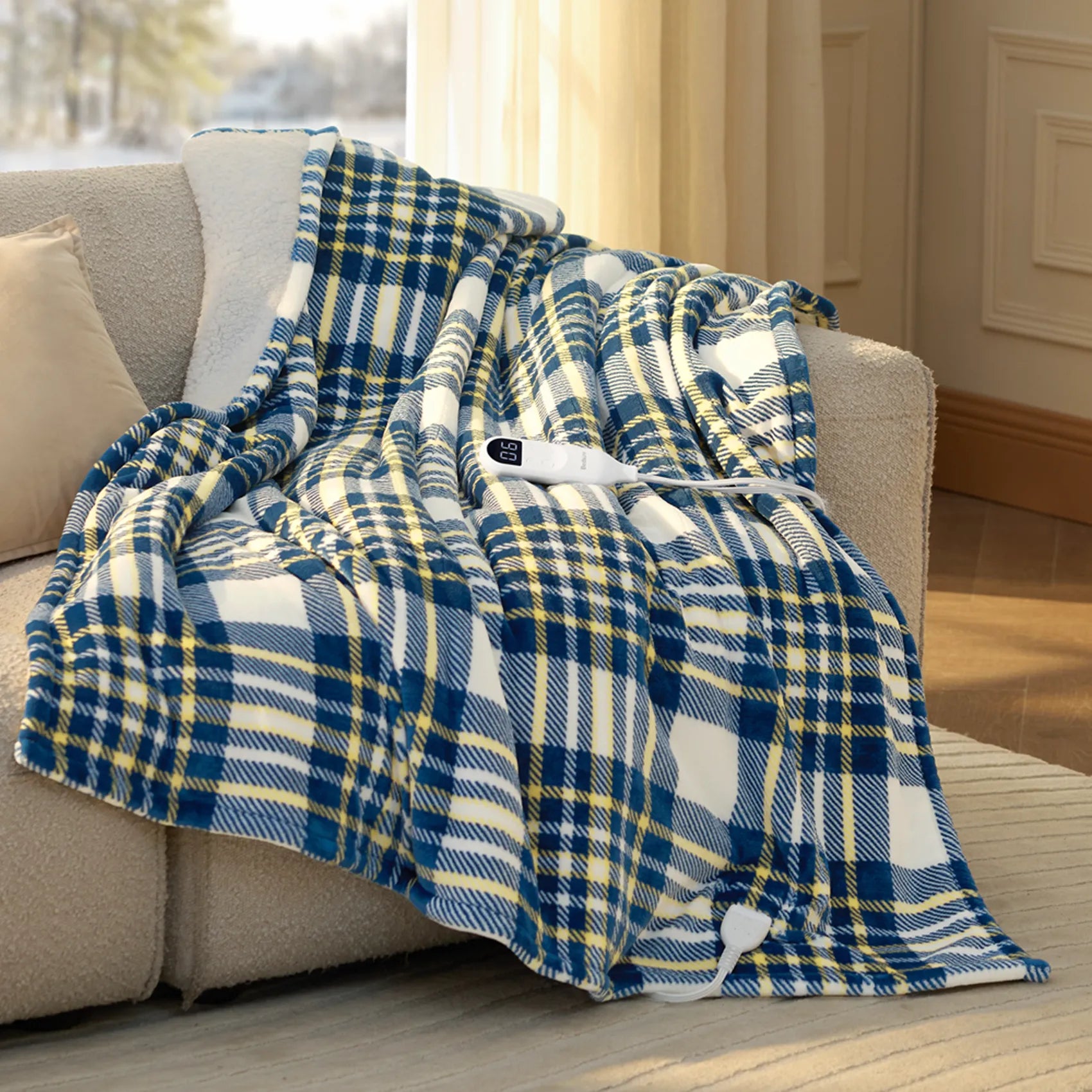 Plaid Flannel Heated Blanket