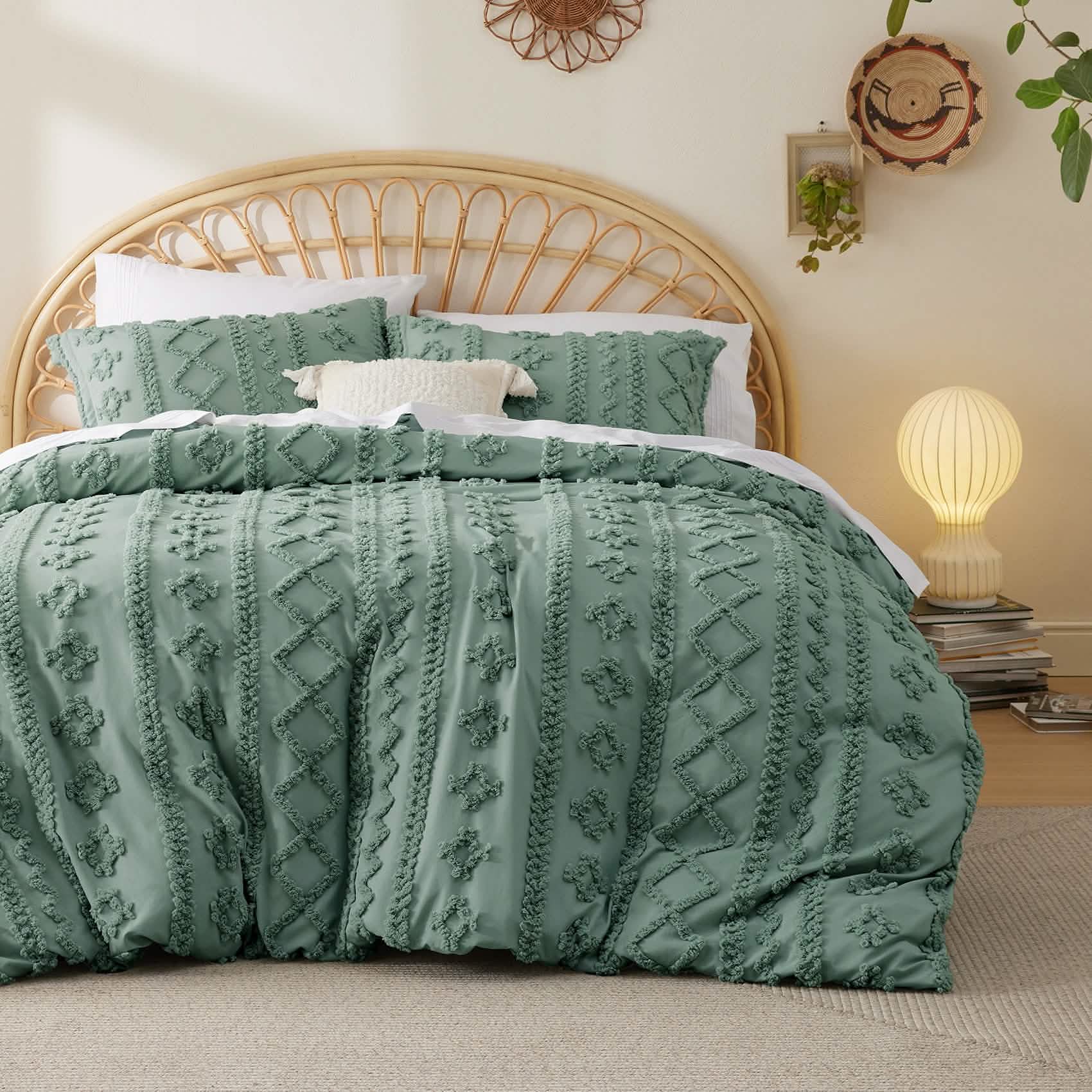 GentleSoft™ Boho Tufted Embroidery Duvet Cover Set