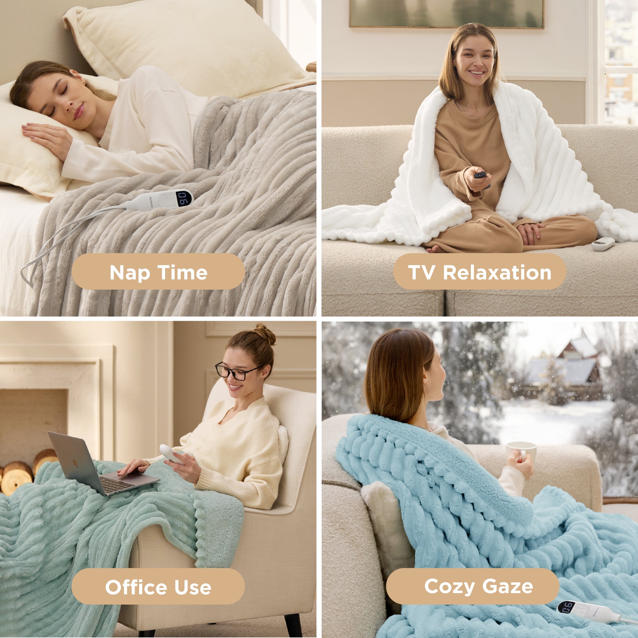 GentleSoft® Ribbed Heated Blanket