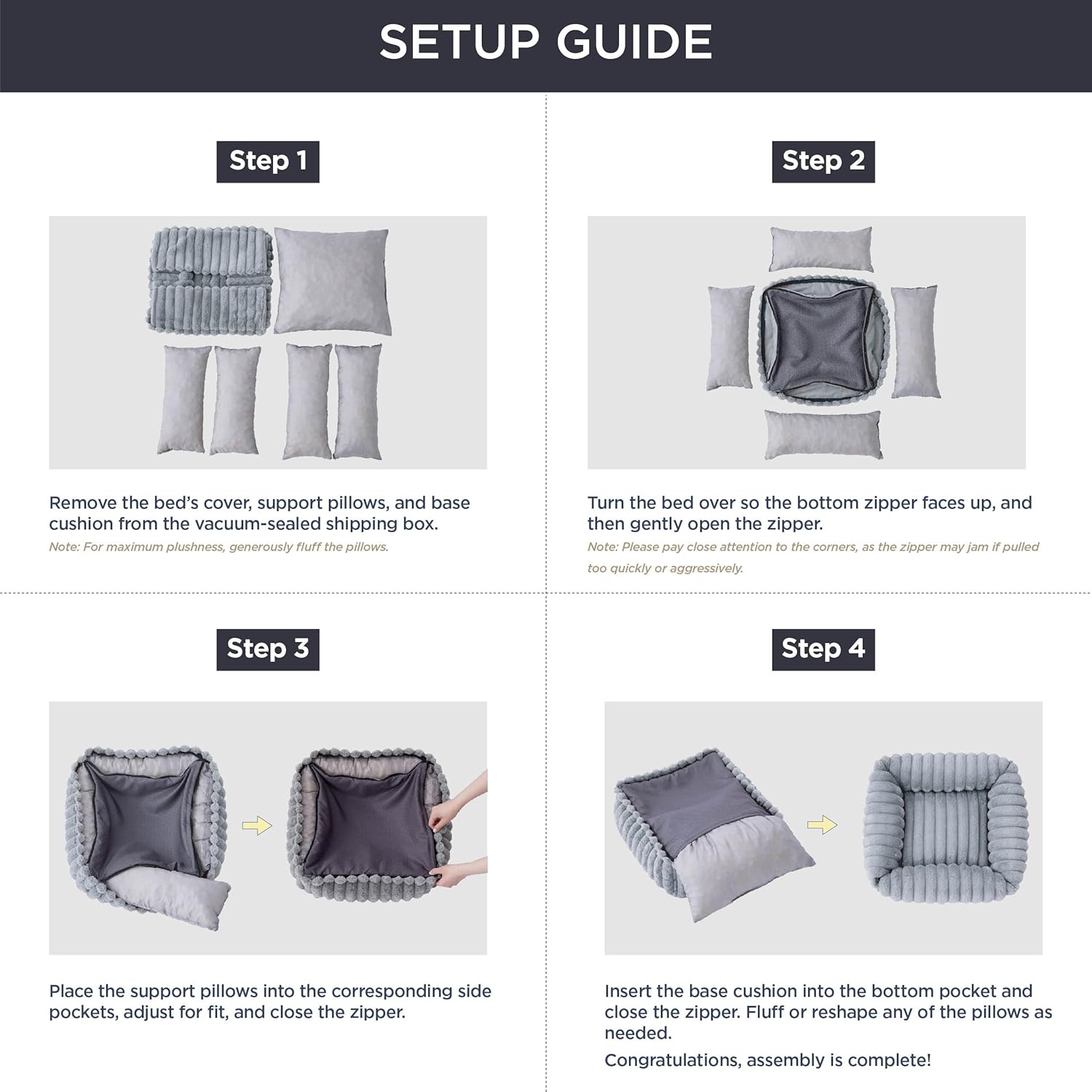 Corduroy Fleece Pet Bed