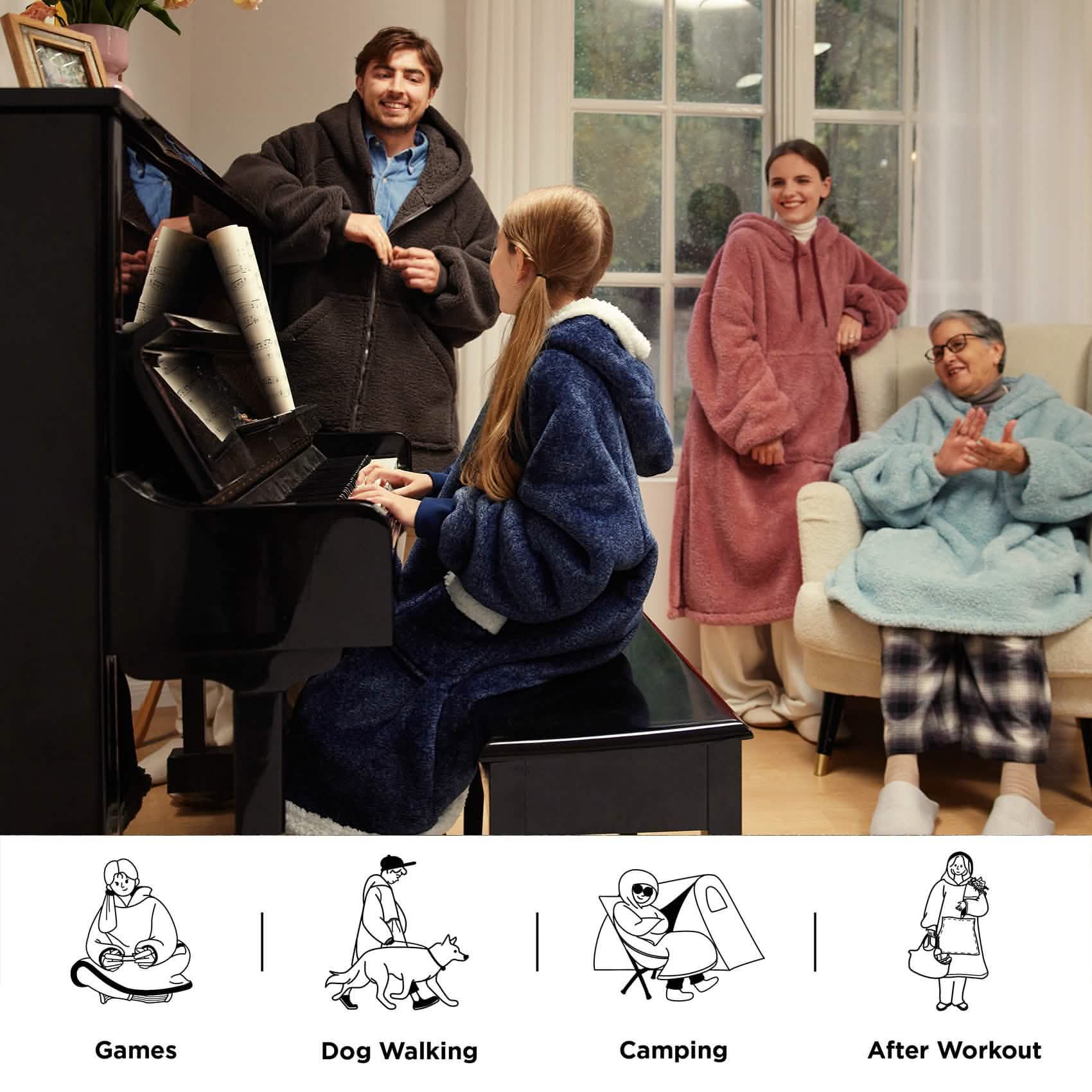 Sherpa Fleece Blanket Hoodie