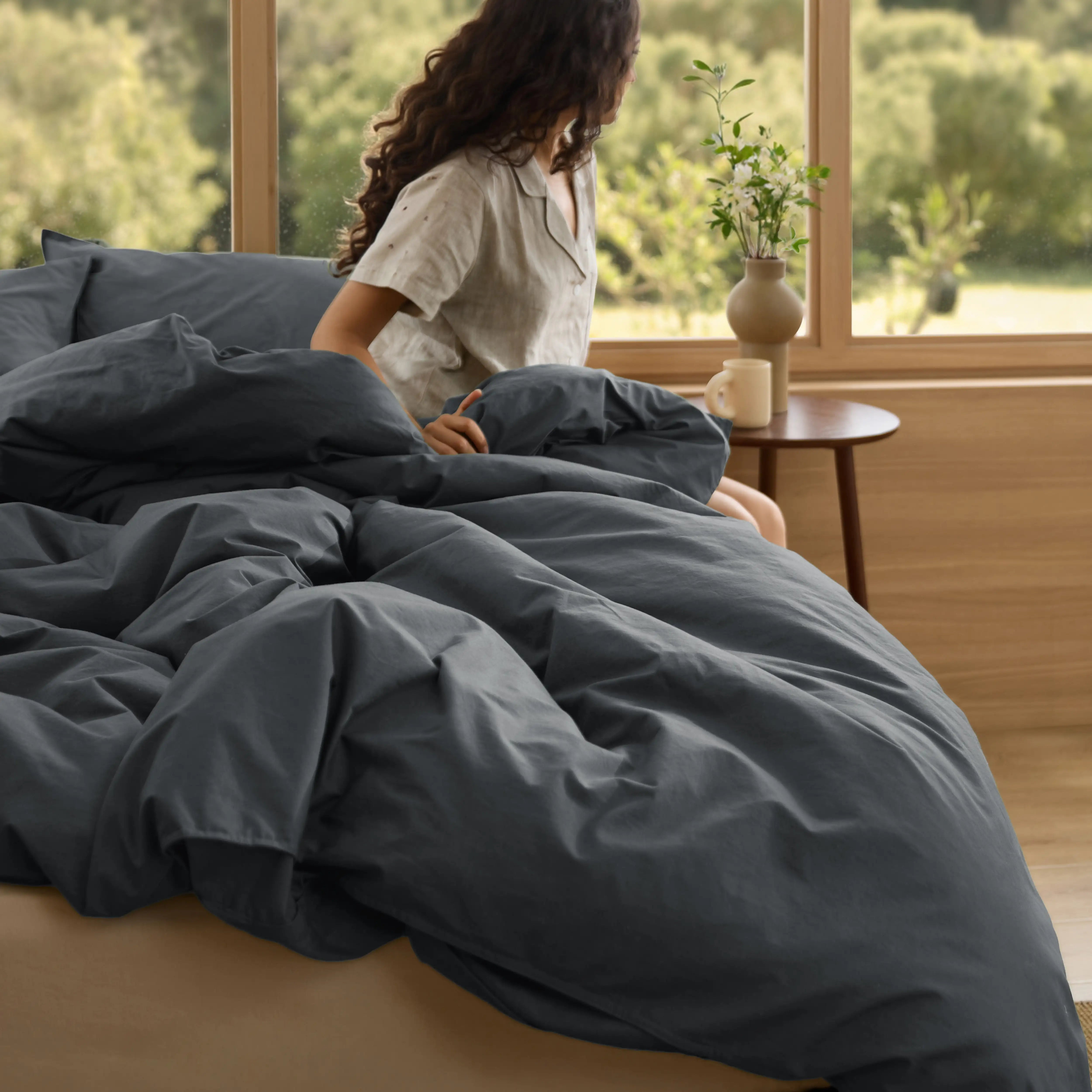 GentleSoft® Slub Cotton Duvet Cover Set