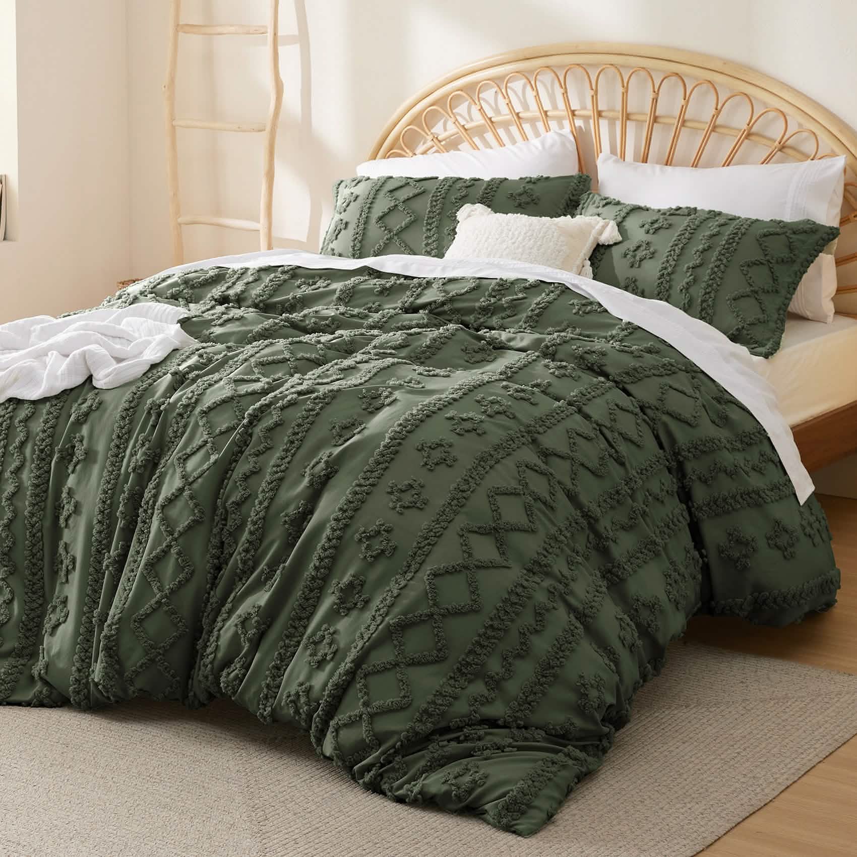 Boho Tufted Embroidery Duvet Cover Set
