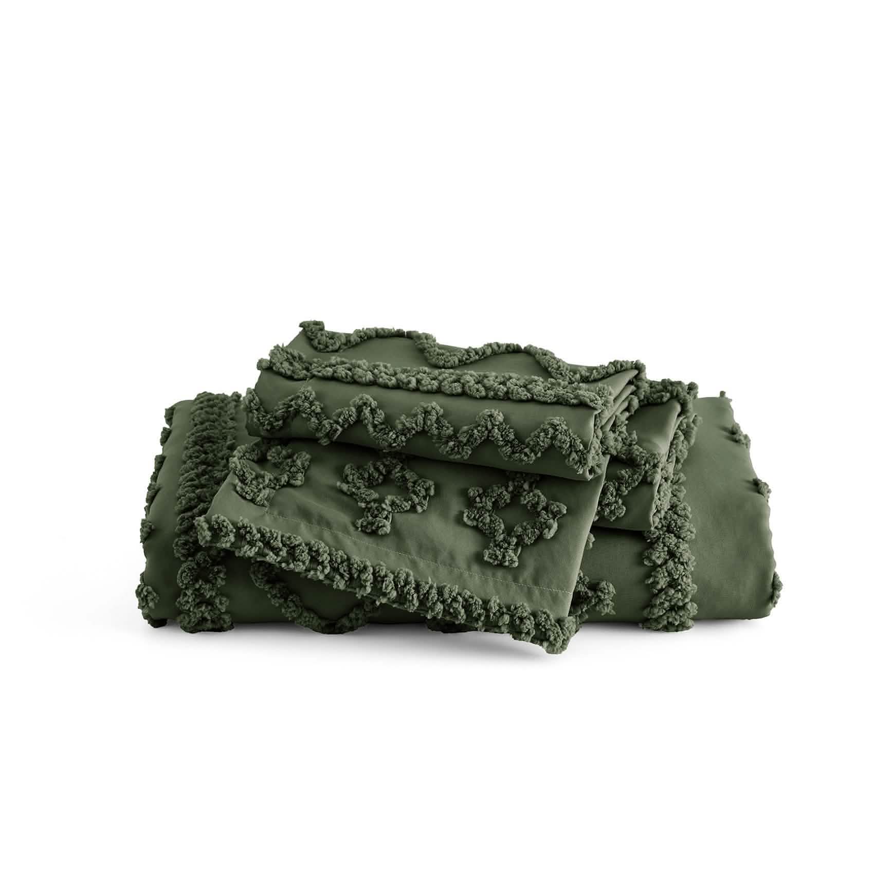 Boho Tufted Embroidery Duvet Cover Set