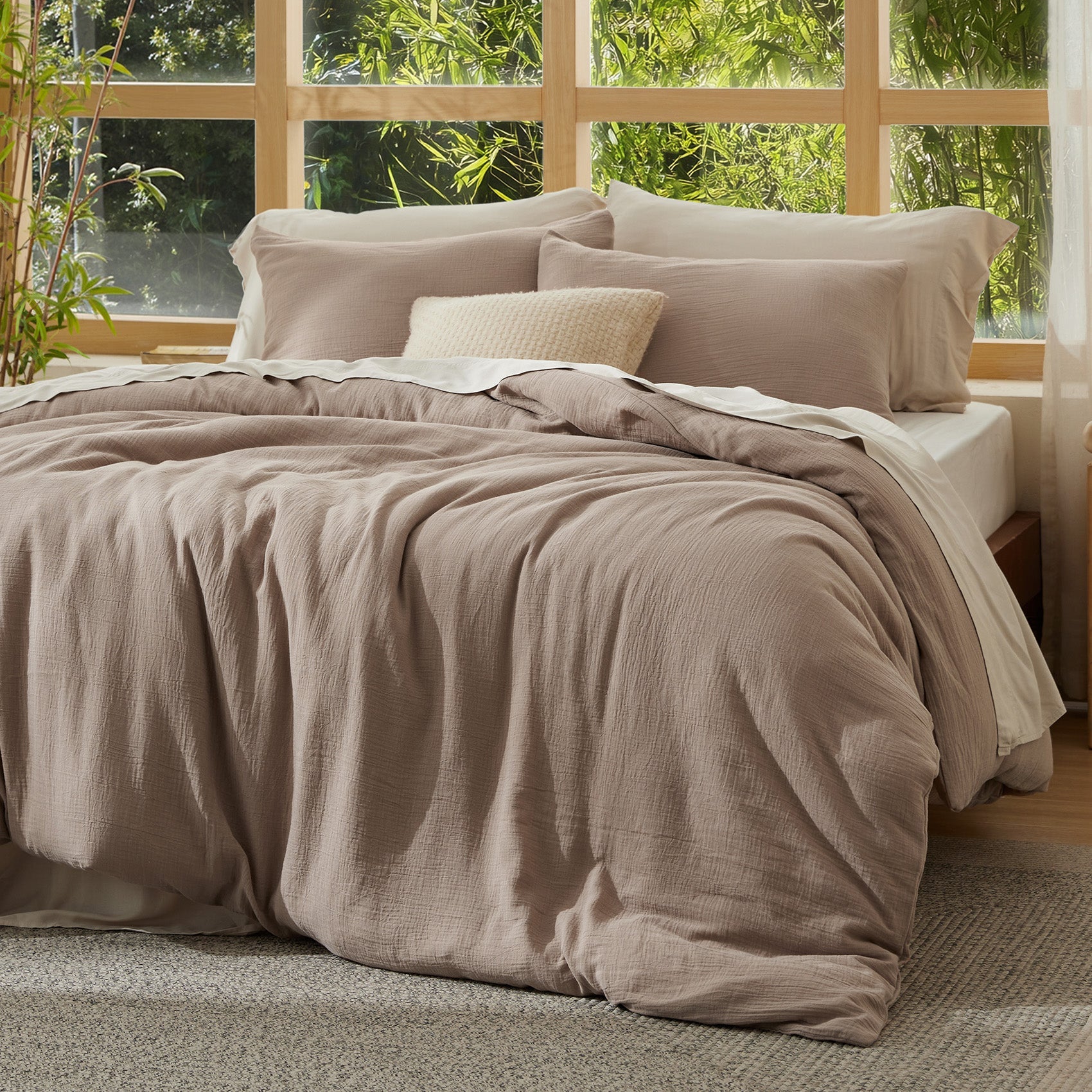 Rayon From Bamboo Cotton Muslin Duvet Cover Set