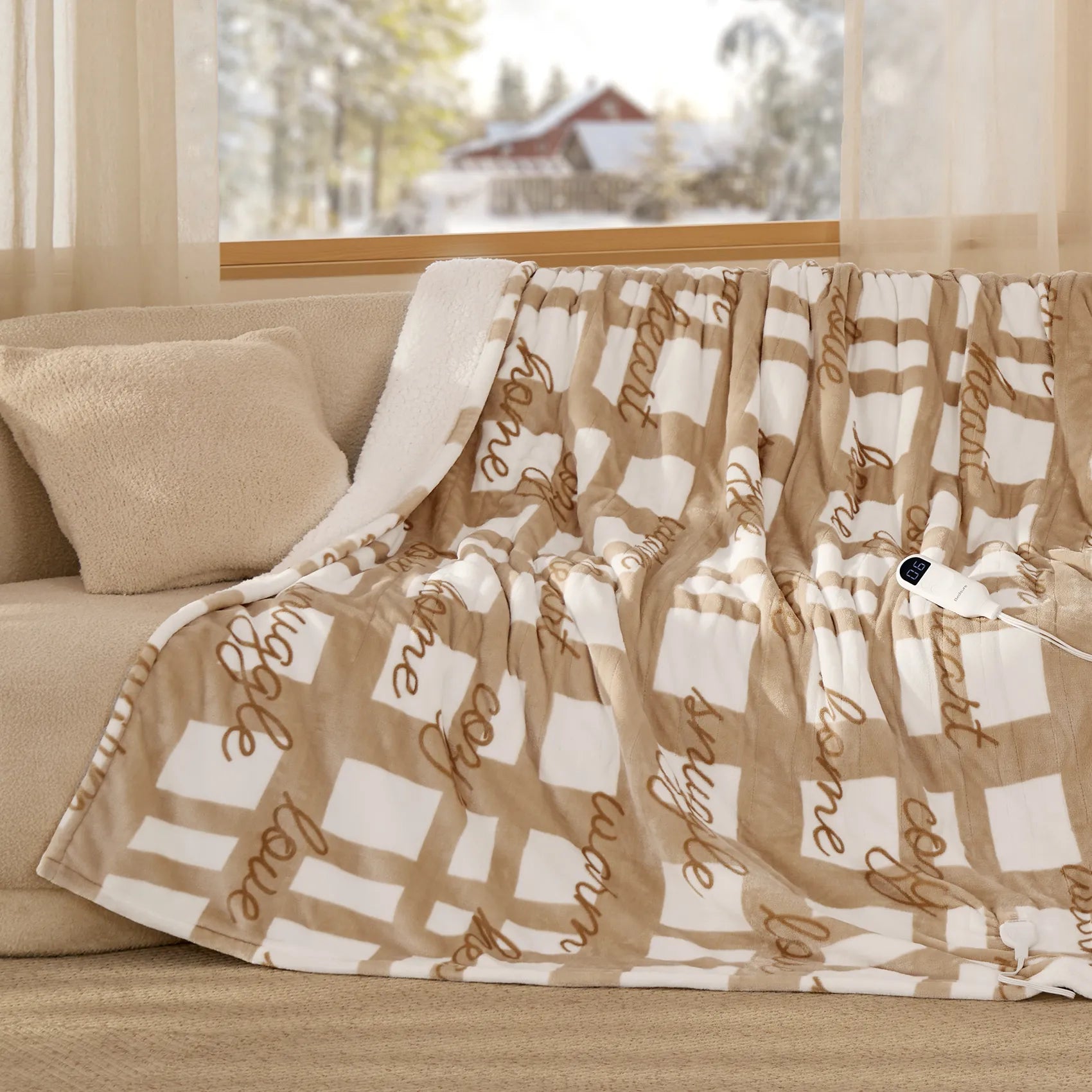 Plaid Flannel Heated Blanket